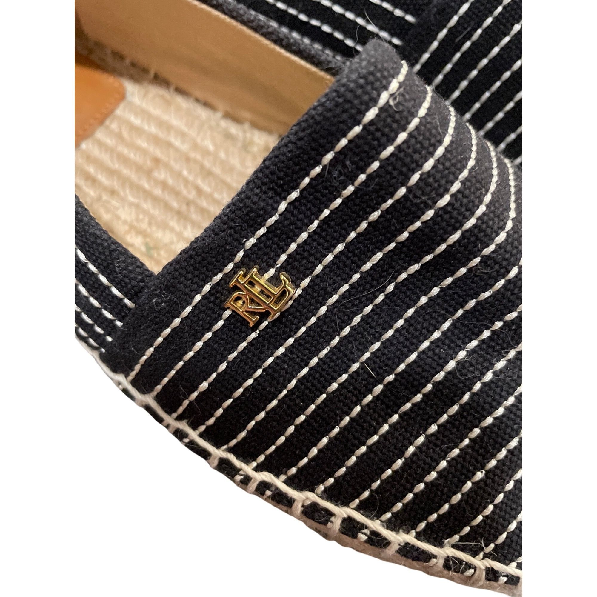 Ralph Lauren Ralph Lauren Lauren wms black striped espadrille slip flats Size US 7.5 / IT 37.5 - 16 Thumbnail