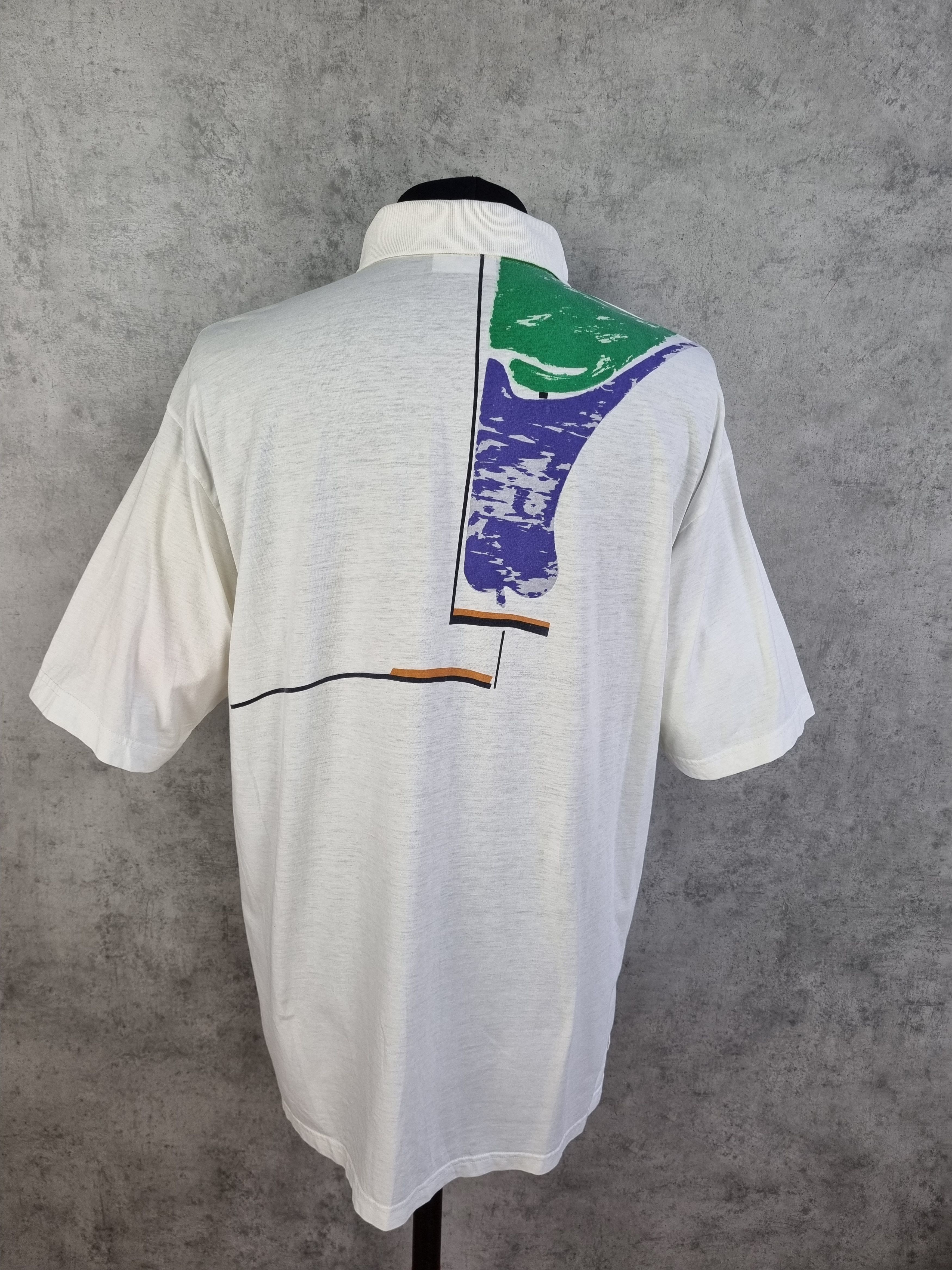 Adidas × Vintage 90s Adidas Rare Abstract Design Vintage Polo Tee shirt Size US L / EU 52-54 / 3 - 3 Thumbnail