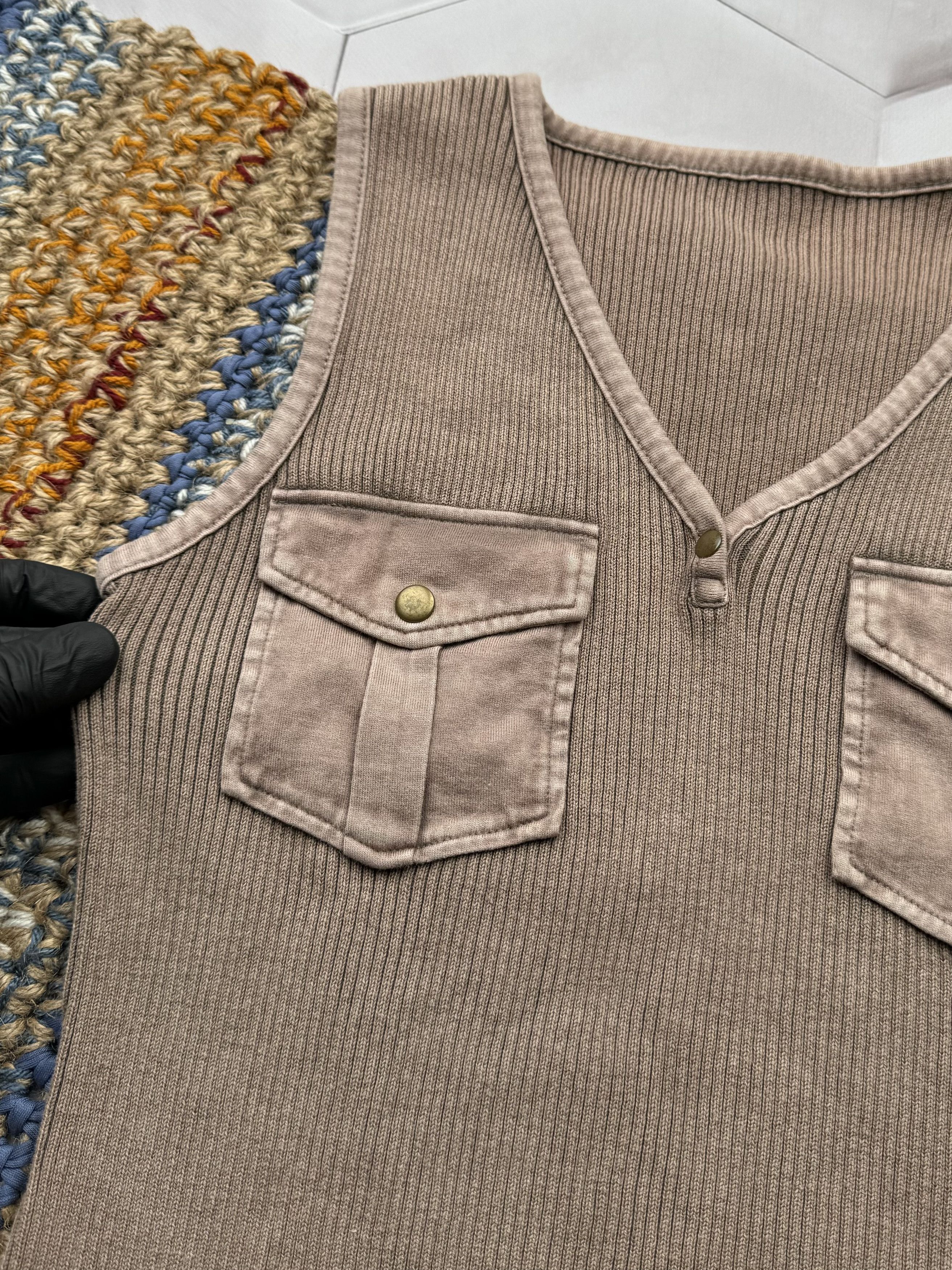 Vintage Vintage Ribbed Tank Top (E4) Size S / US 4 / IT 40 - 2 Thumbnail