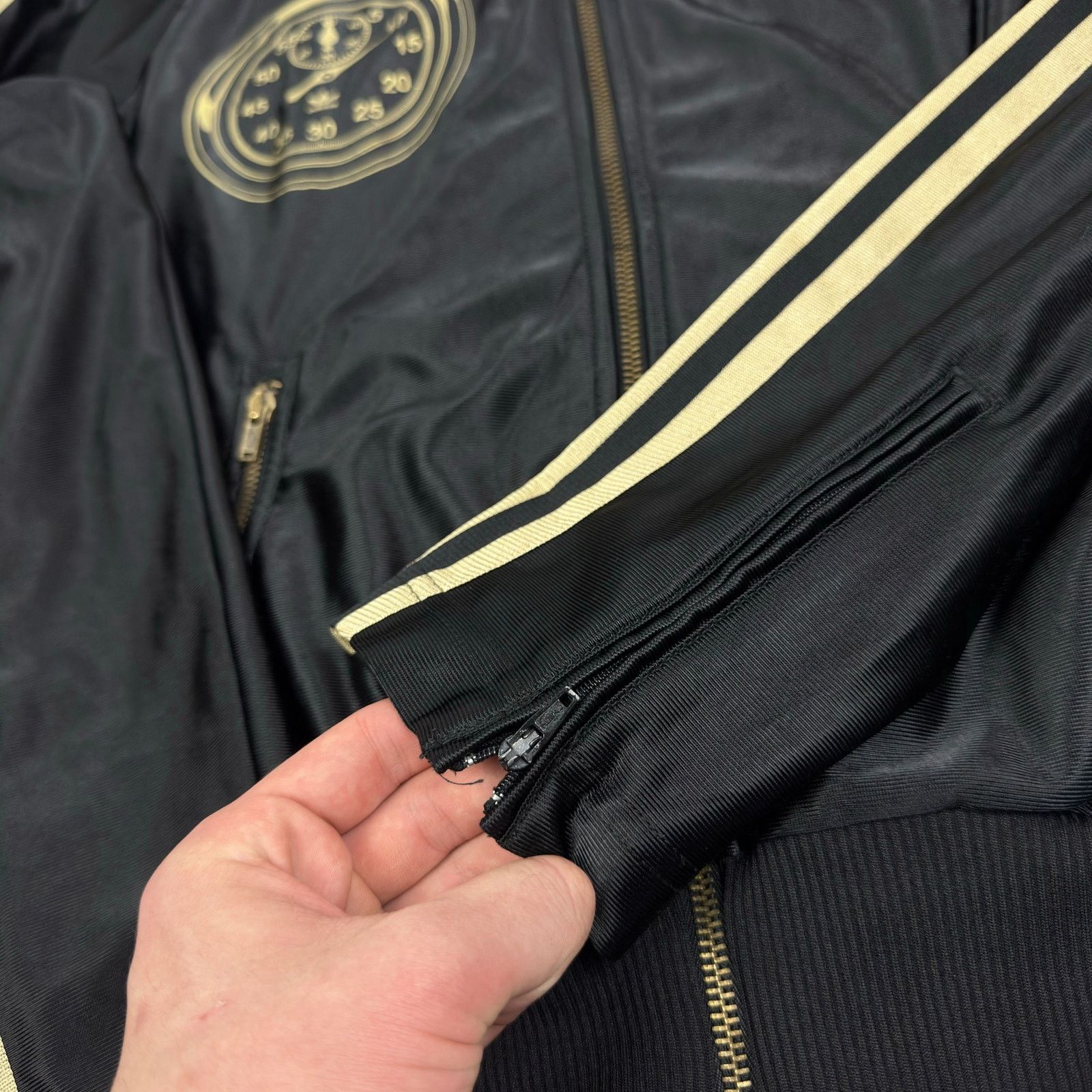Adidas Adidas Men's Black Yellow 3-Stripes Full Zip Track Jacket XS Size US XS / EU 42 / 0 - 9 Thumbnail