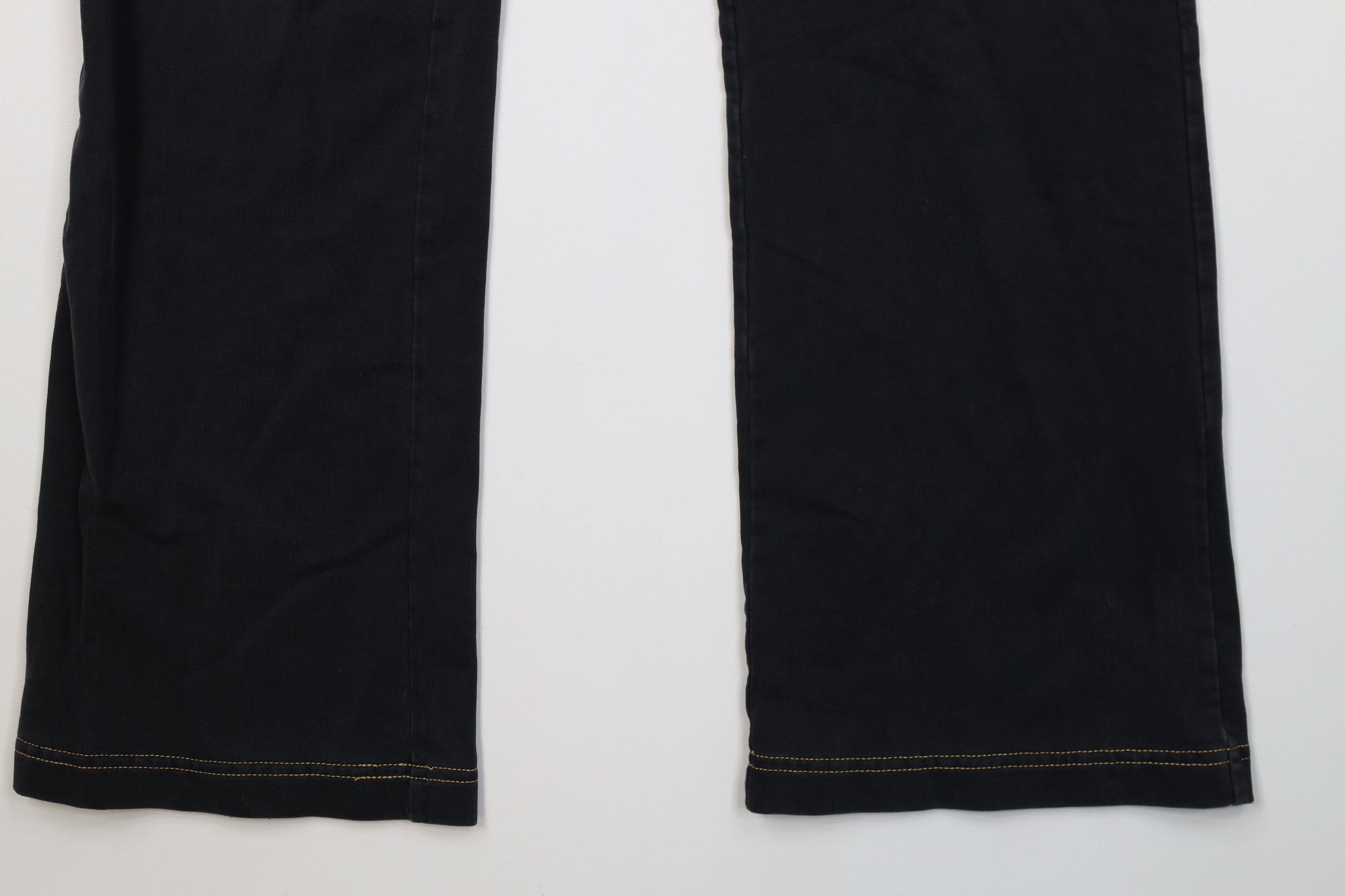 Vintage Vintage 90s Y2K Streetwear Ribbed Knit Rivet Pants Black Size 27" / US 4 / IT 40 - 4 Thumbnail