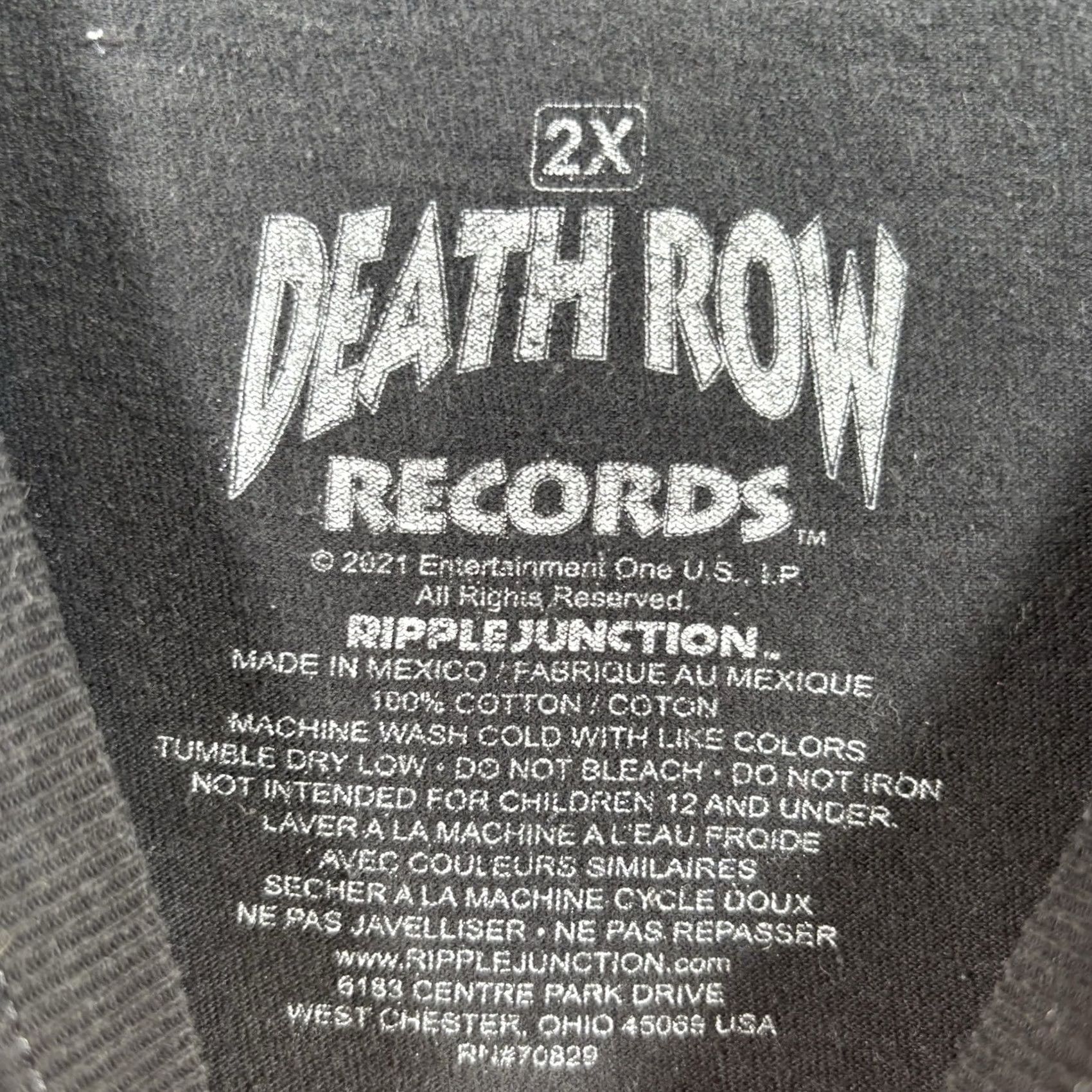 Ripple Junction Ripple Junction Death Row Records 2021 Men's Graphic T-Shirt Black Red Sz 2XL Size US XXL / EU 58 / 5 - 5 Thumbnail