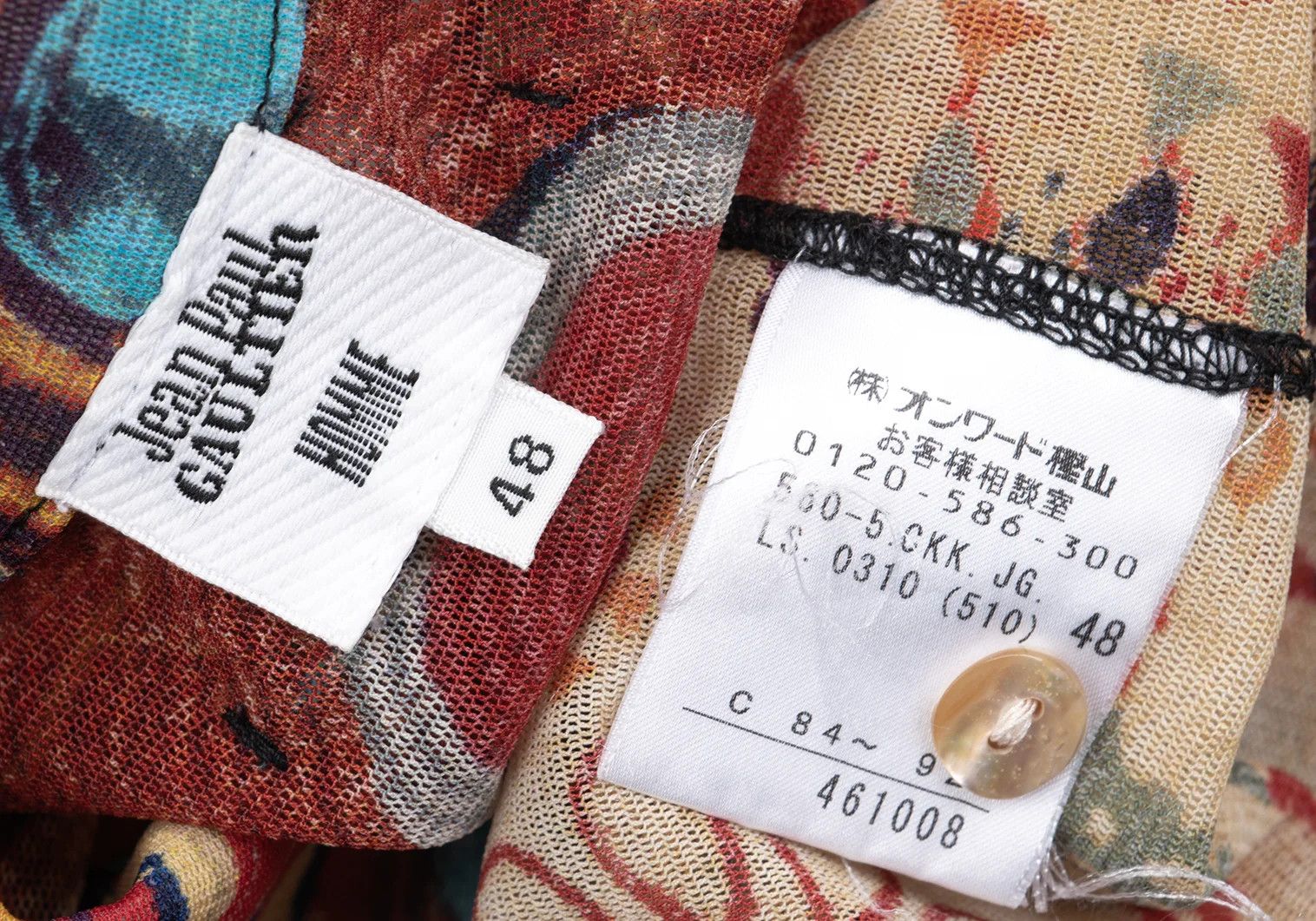 Jean Paul Gaultier Ethnic Print Power Net Shirt Multi Color Size 48 Size US M / EU 48-50 / 2 - 13 Thumbnail