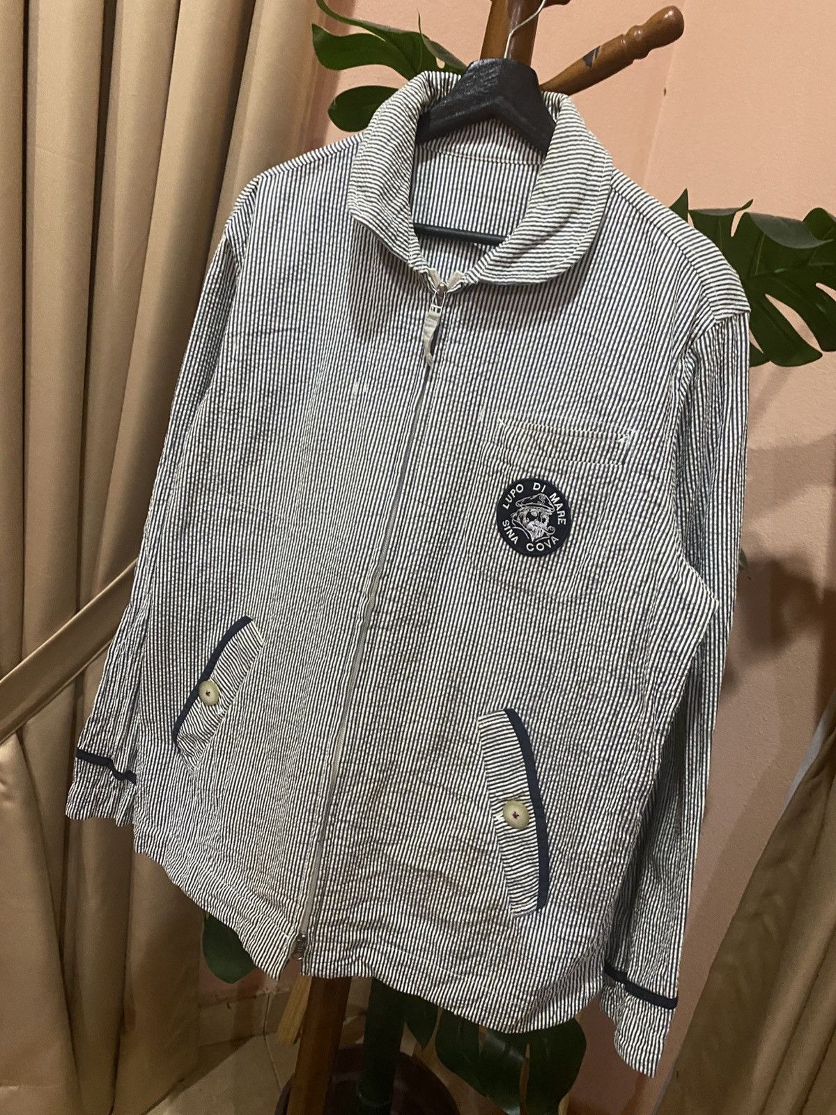 Japanese Brand Lupo di Mare Sina Cova Striped Seersucker Jacket – Nautical Size US L / EU 52-54 / 3 - 2 Thumbnail
