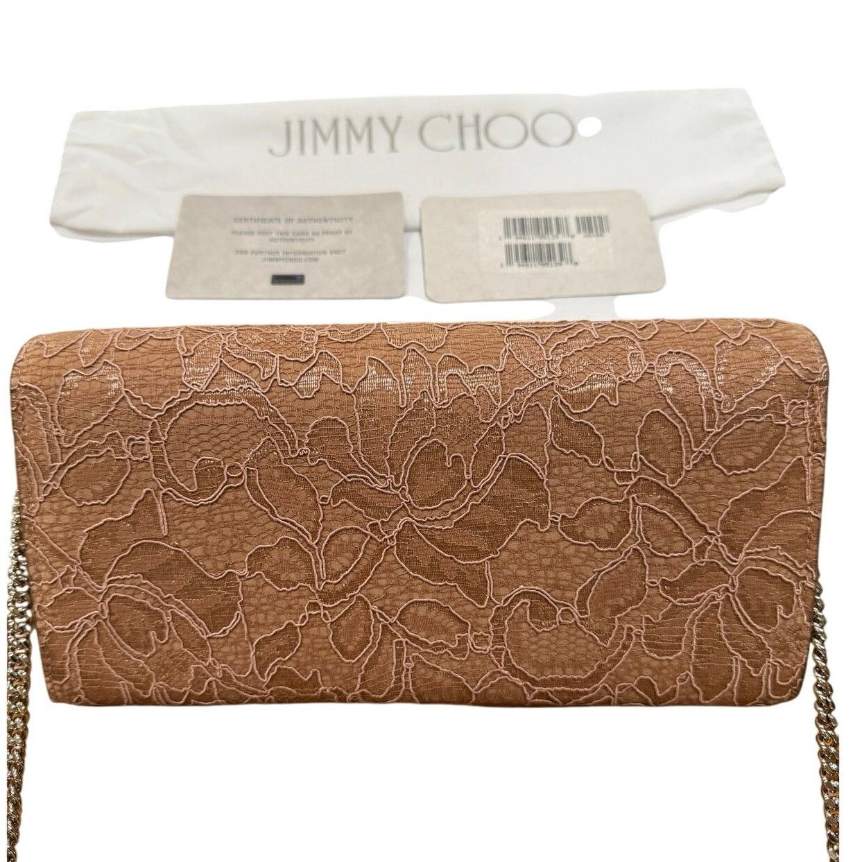 Jimmy Choo Jimmy Choo Milla Lace Clutch – Powder Pink w/ Chain Strap Size ONE SIZE - 6 Thumbnail