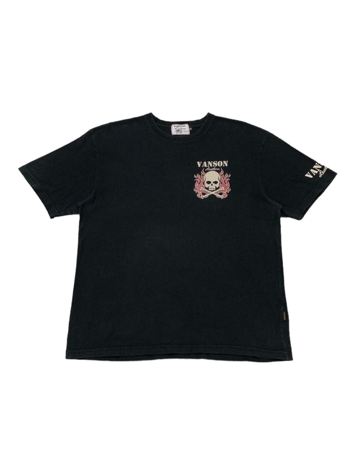 Japanese Brand × Vanson Leathers Vanson Leather Crossbones Flames Street & Track Tshirt Size US L / EU 52-54 / 3 - 2 Thumbnail