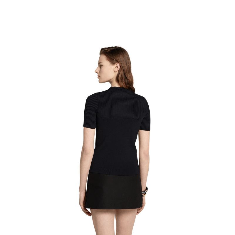 Gucci o1B3y1r0526 Rib Fabric Top Sweater With Intarsia in Black Size XS / US 0-2 / IT 36-38 - 4 Thumbnail