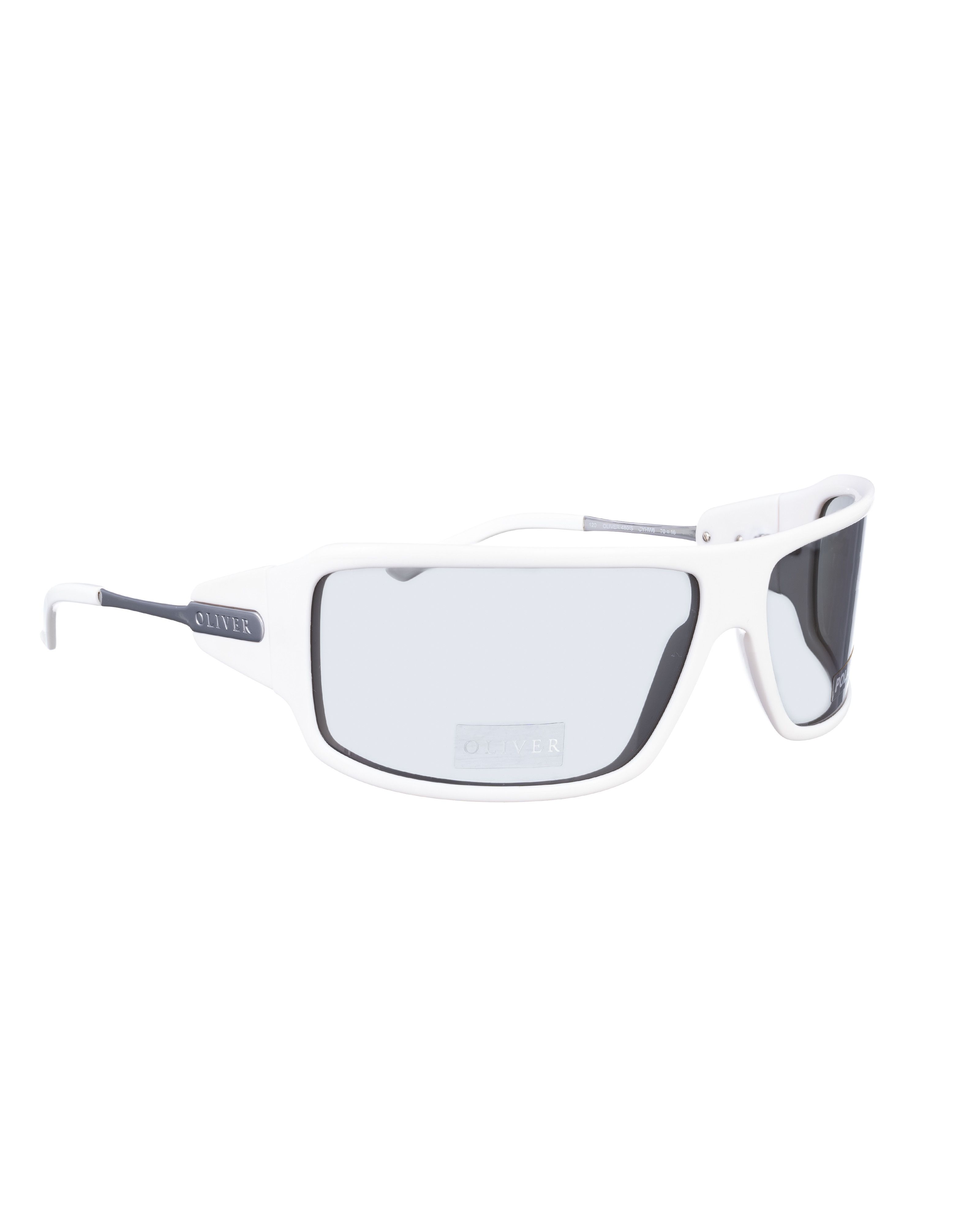 Oliver by Valentino Big White Plastic Wraparound Sunglasses