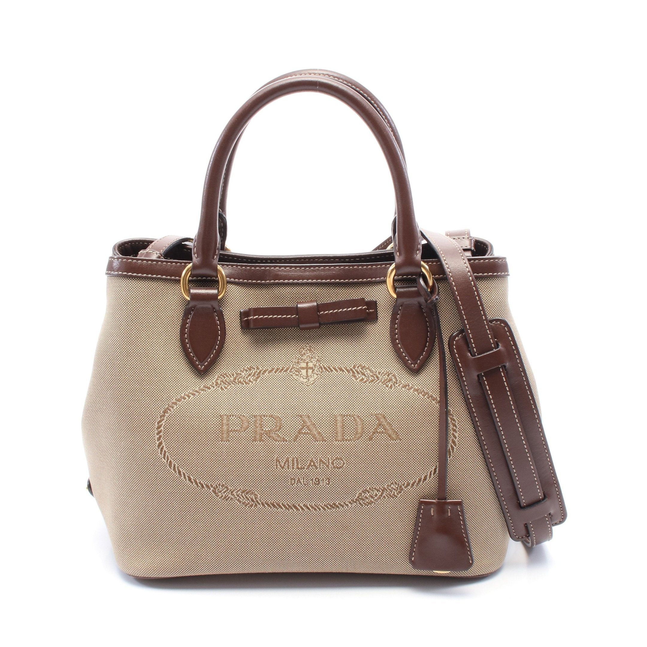 バッグ PRADA ARCHIVE CANVAS LEATHER HAND BAG Prada Archive prada Canvas Hand bag | Grailed
