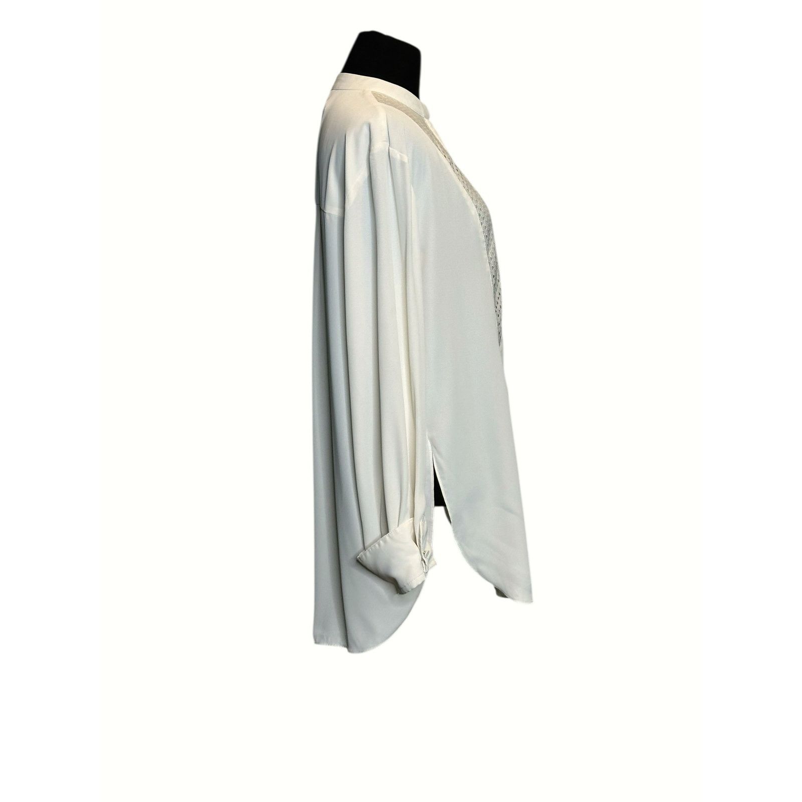 H&M H&M white long sleeves hidden button tunic blouse size Small Size S / US 4 / IT 40 - 18 Thumbnail