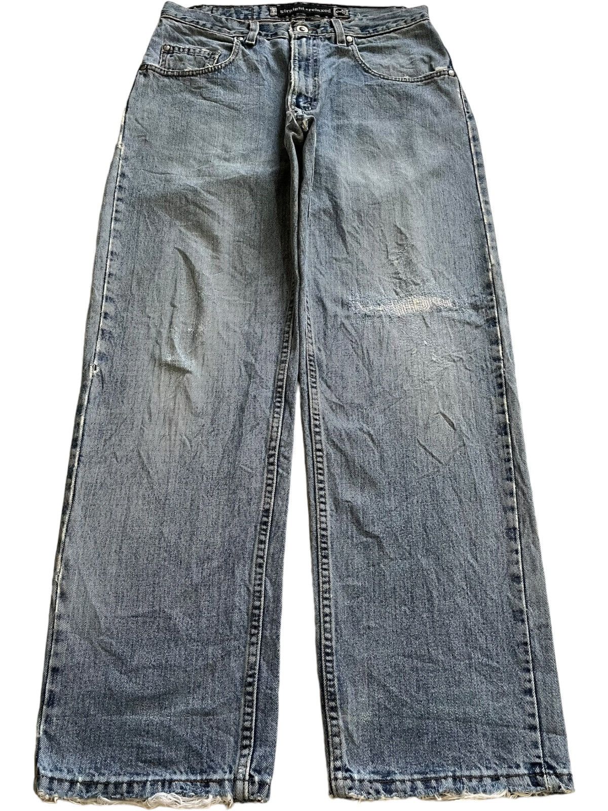Levi's Vintage 80s Levis Silver Tab Blue Wash Distress Baggy Jeans Size US 31 - 1 Thumbnail