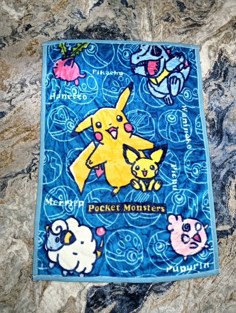 image of Anima Vintage 90's Pokemon Pikachu Fleece Throw Blanket, Men's
