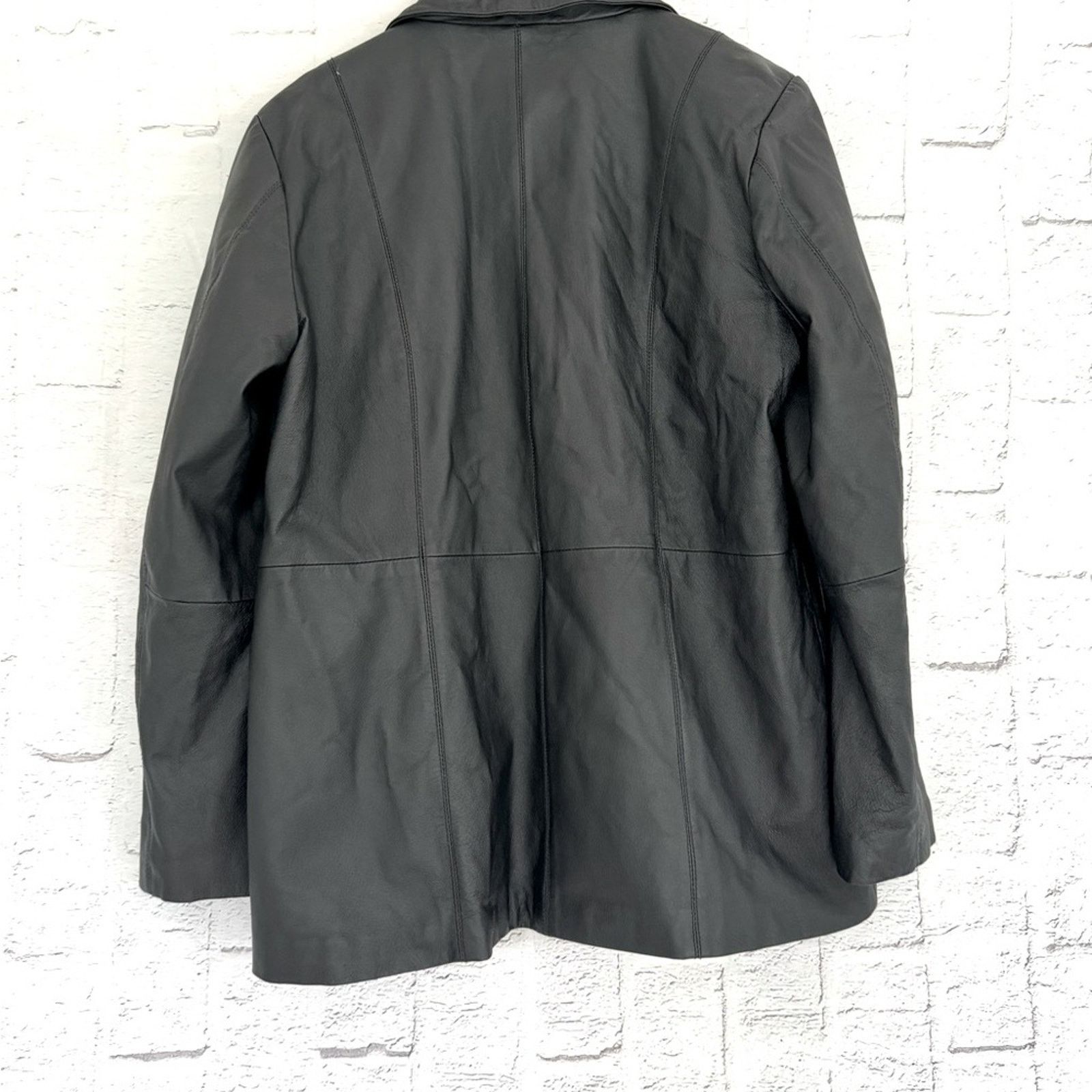 Vintage 100% Leather Vintage Style Blazer. DIALOGUE Leather Jacket Size L / US 10 / IT 46 - 6 Thumbnail