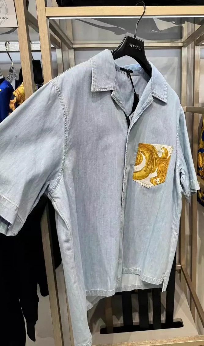 Versace Versace Denim short-sleeved shirt Size US L / EU 52-54 / 3 - 2 Thumbnail