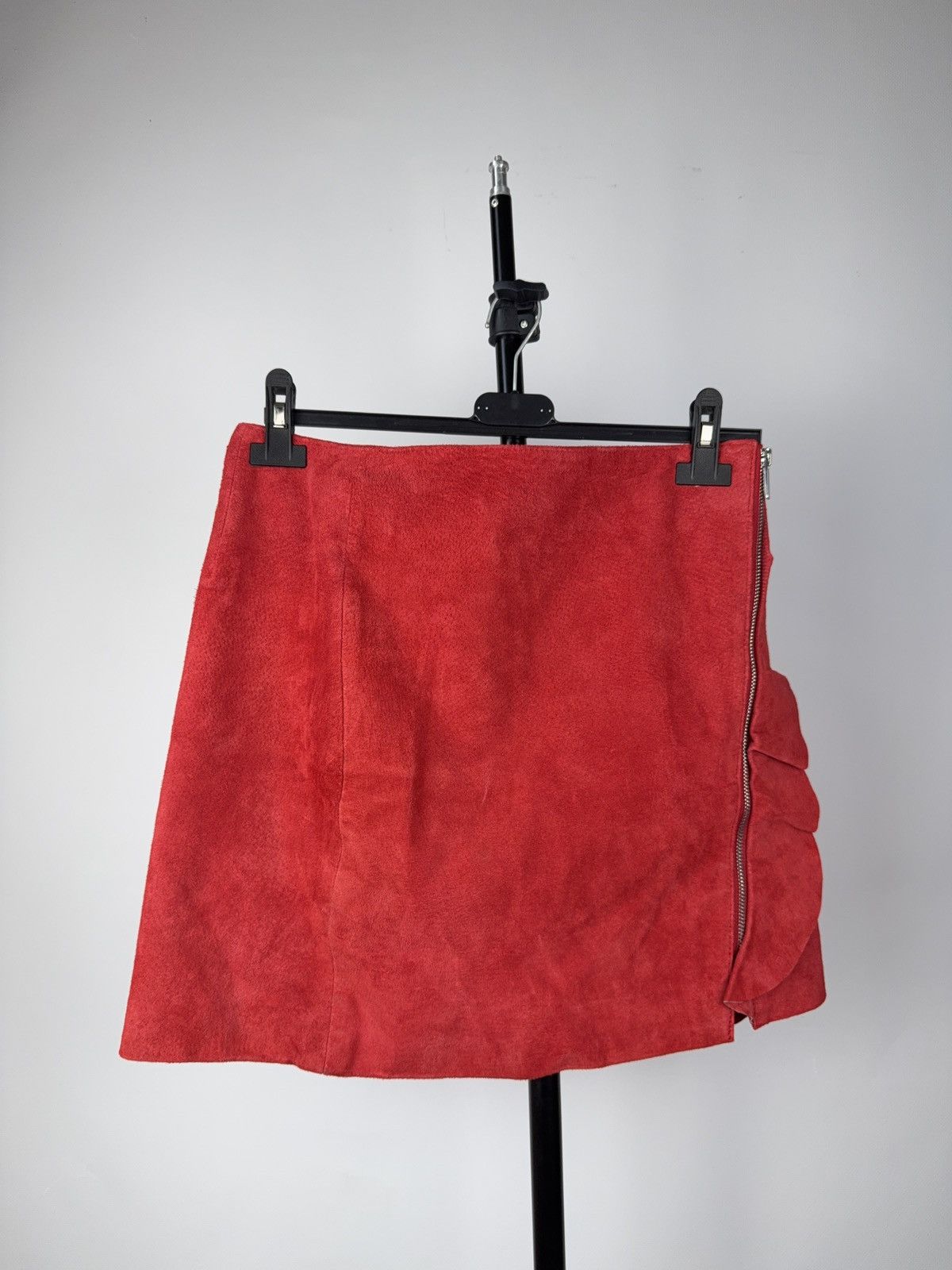 Other Vintage Y2K Leather Avant-Garde Retro 90s Red Mini Skirt Size 30" / US 8 / IT 44 - 1 Thumbnail