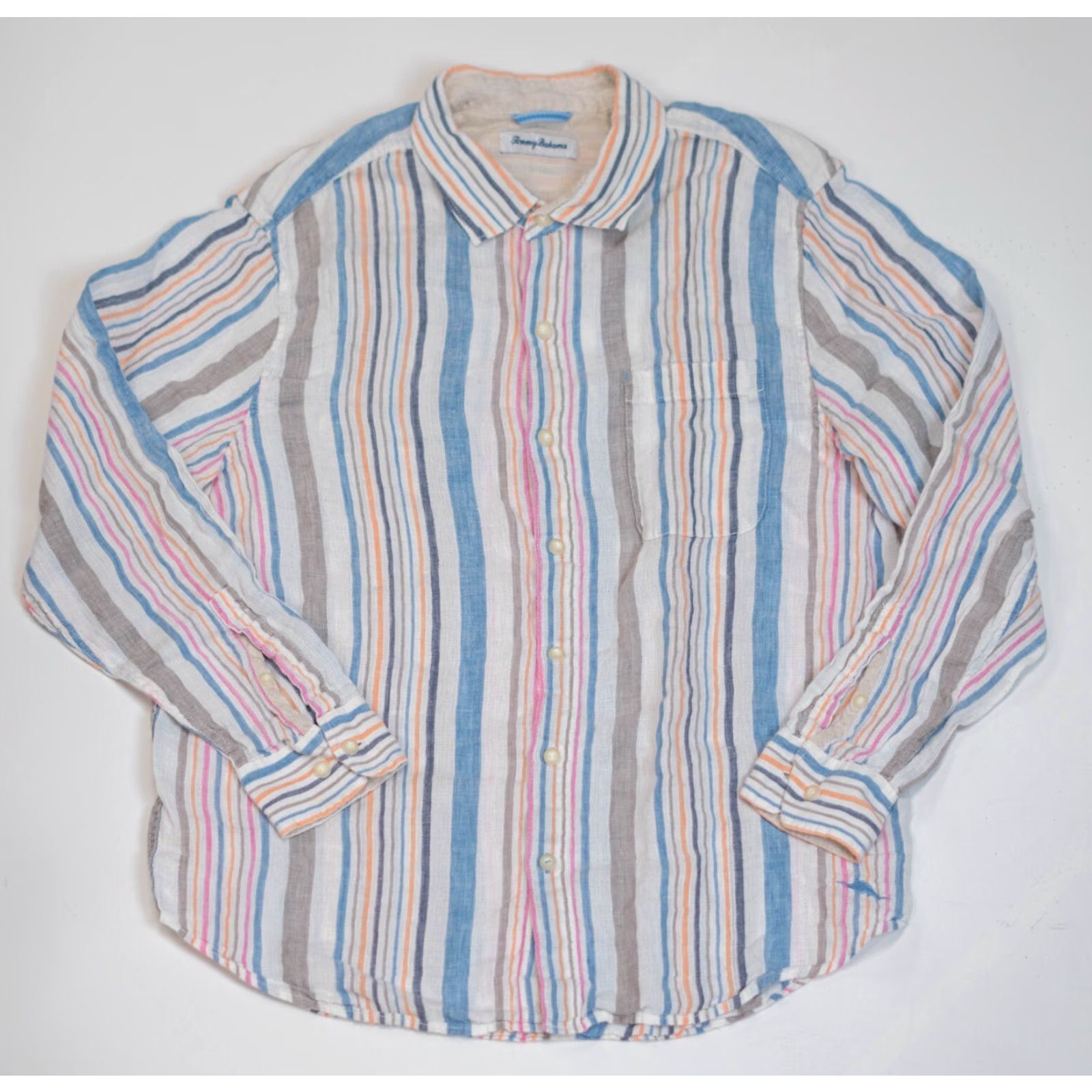 Tommy Bahama Tommy Bahama Shirt Men's XL Button-Front Linen Striped Casual Preppy Beach Multiple Colors Size US XL / EU 56 / 4 - 2 Thumbnail