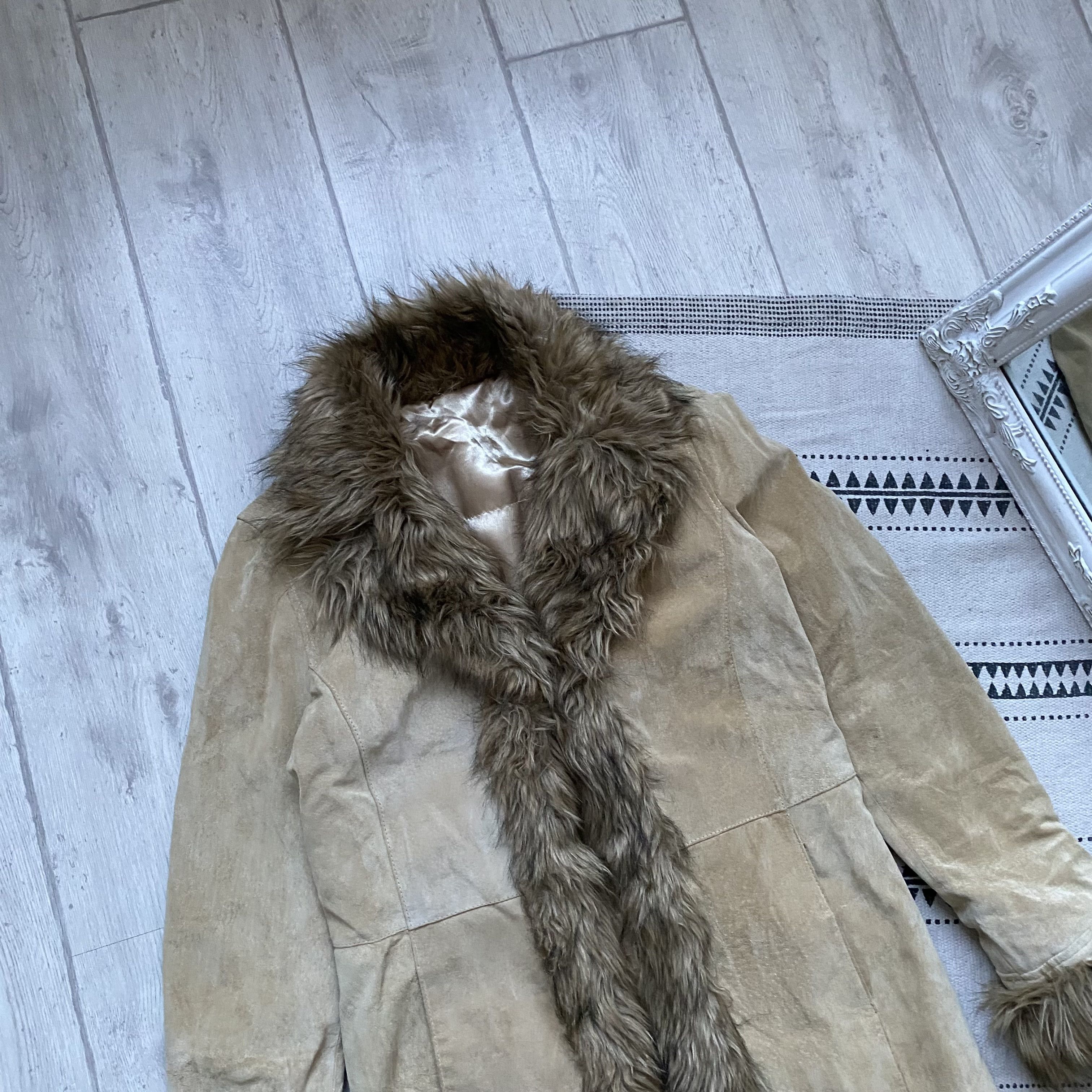 If Six Was Nine Vintage 90s Real Suede with Faux Fur Maxi Coat Y2K japanese Size L / US 10 / IT 46 - 2 Thumbnail