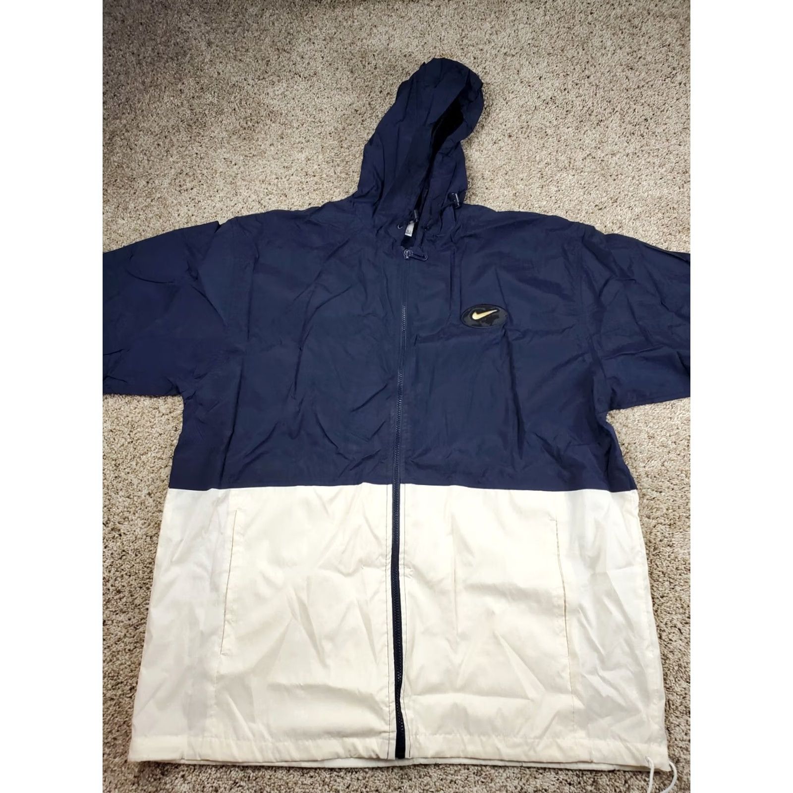 Nike VINTAGE Nike Windbreaker Jacket XL Mens Blue Full Zip Hooded 90s Oversized Size US XL / EU 56 / 4 - 3 Thumbnail