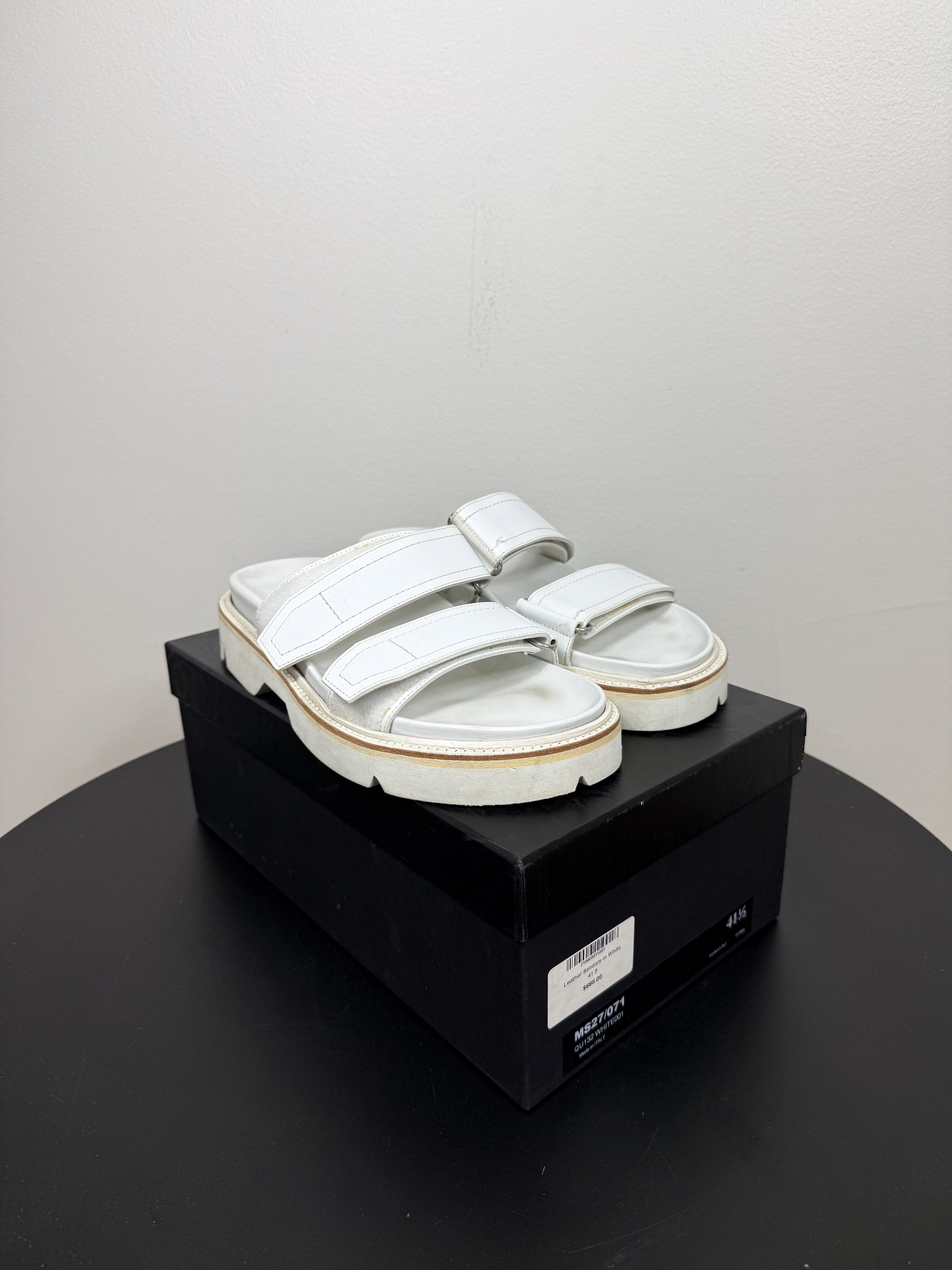 Dries Van Noten White Leather Sandals Size US 8.5 / EU 41-42 - 1 Thumbnail