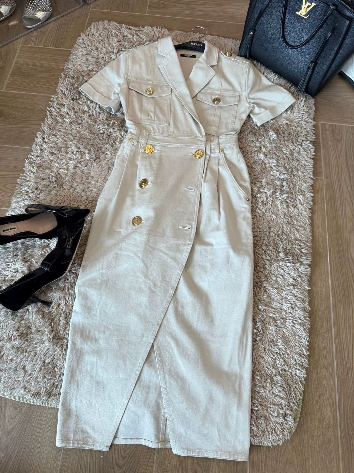 Balmain Balmain Utility Style Midi Dress Size XXS / US 00 / IT 34 - 1 Thumbnail