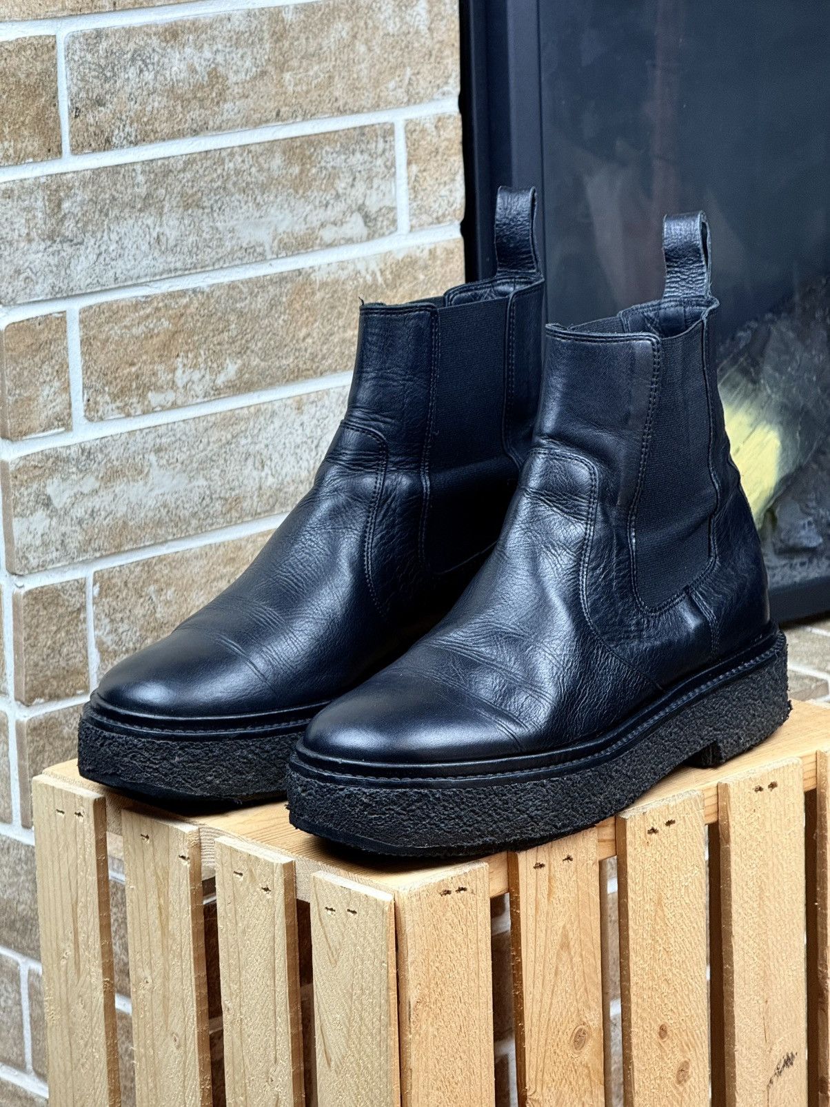 Isabel Marant Isabel Marant Black Celton Leather Ankle Chelsea Boots Size US 10 / IT 40 - 3 Thumbnail