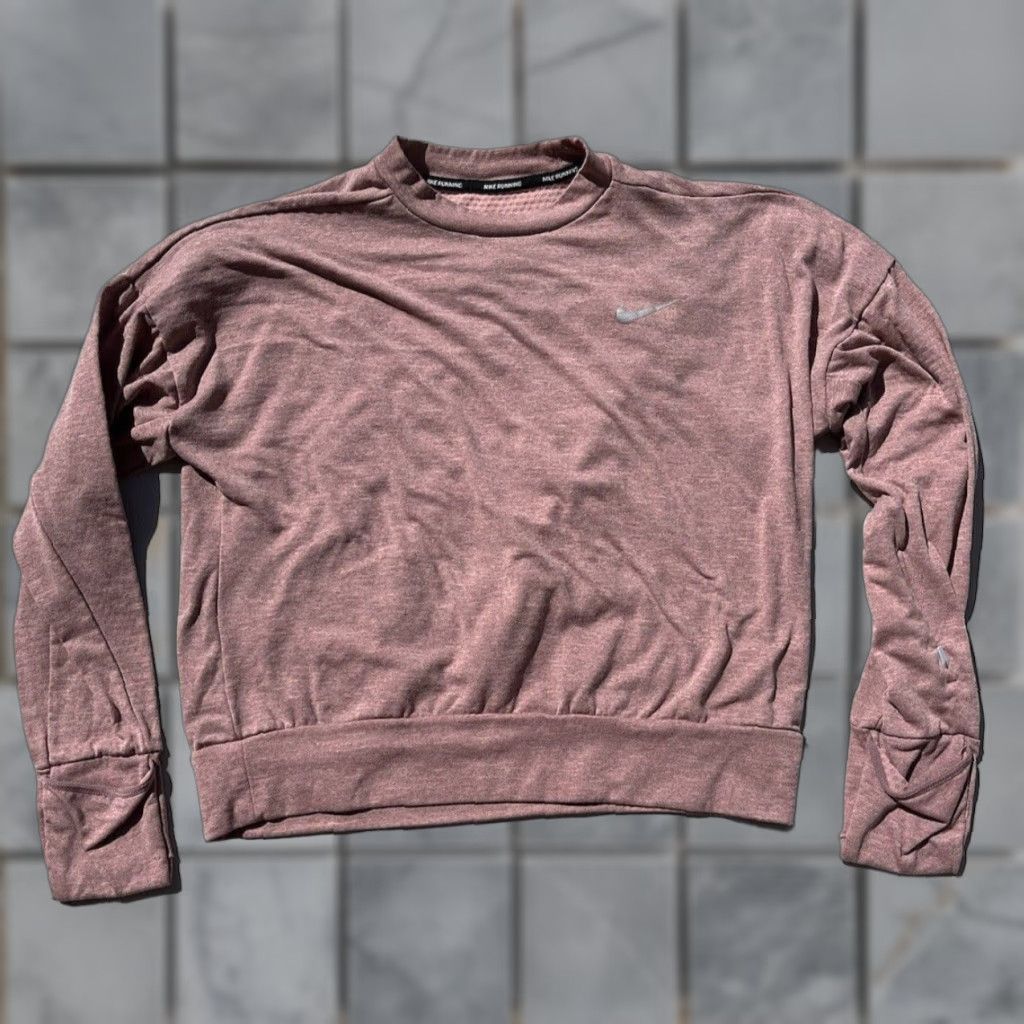 Nike Nike Women's Sweatshirt Pink Taupe Logo S Pullover Running Activewear Gym Glove Size S / US 4 / IT 40 - 1 Thumbnail