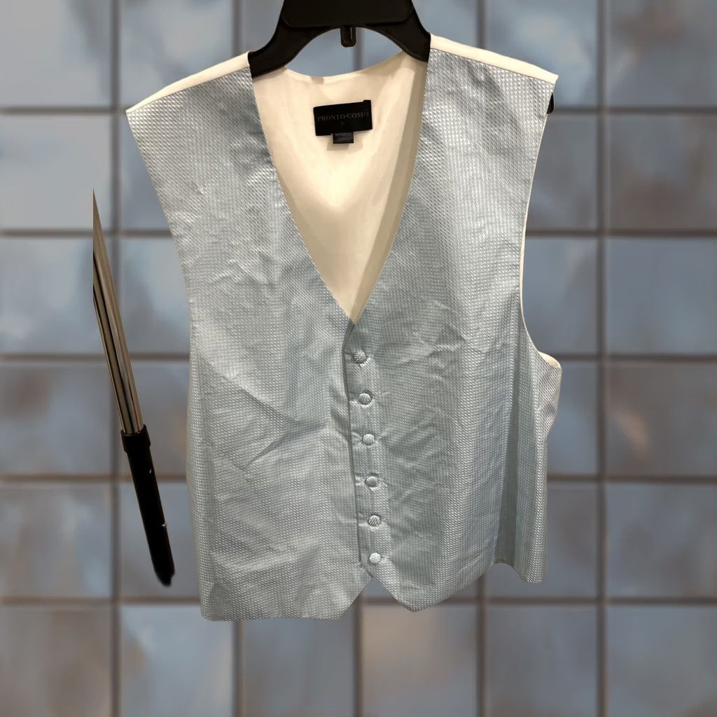 Pronto Uomo Pronto Uomo Mens Large Light Blue 6 Button Vest Lined Size US L / EU 52-54 / 3 - 1 Thumbnail