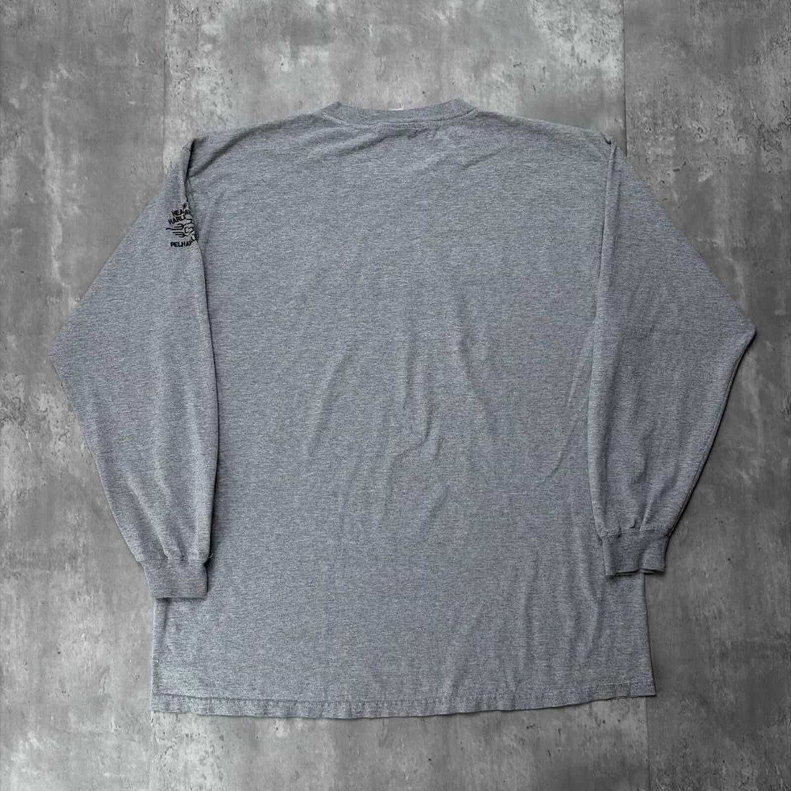 Harley Davidson Vintage Grey Harley Davidson Grunge Biker Long Sleeve Shirt Size US XL / EU 56 / 4 - 8 Thumbnail