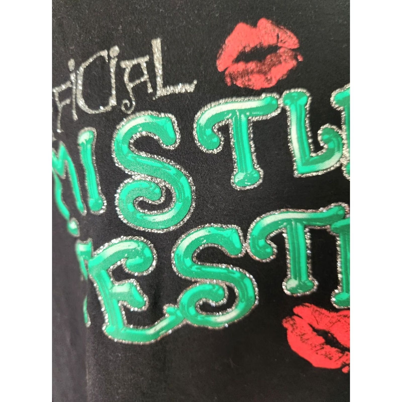 Vintage Fashion Bug Long Sleeve Sparkle Christmas Black Top Shirt Casual 2X Size XXL / US 16-18 / IT 52-54 - 2 Thumbnail