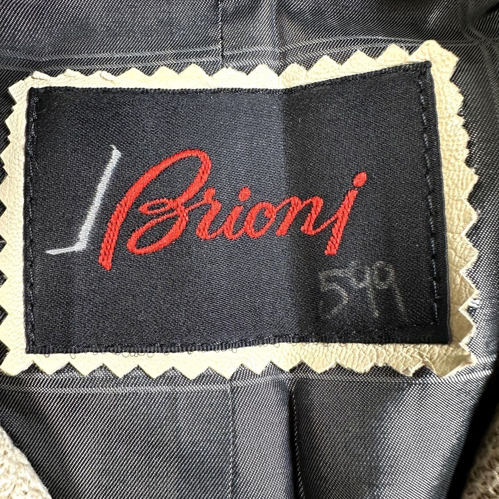 Brioni VINTAGE Brioni Sport Coat Mens M Beige Cotton Cashmere Leather Italy Shirt Size US M / EU 48-50 / 2 - 2 Thumbnail
