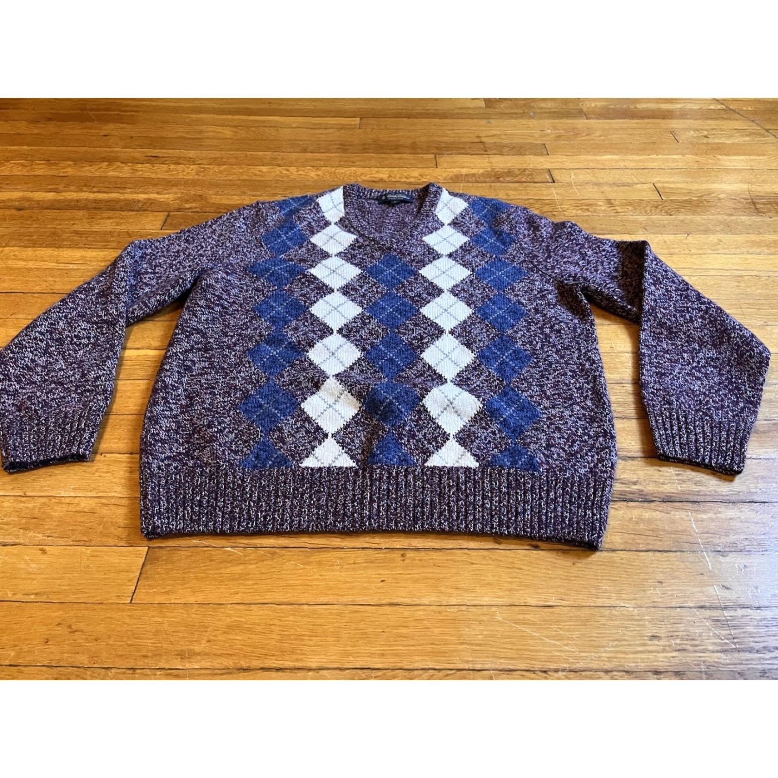 Brooks Brothers Brooks Brothers Italian Merino Wool Argyle Diamond Sweater Men’s L Multicolor Size US L / EU 52-54 / 3 - 2 Thumbnail