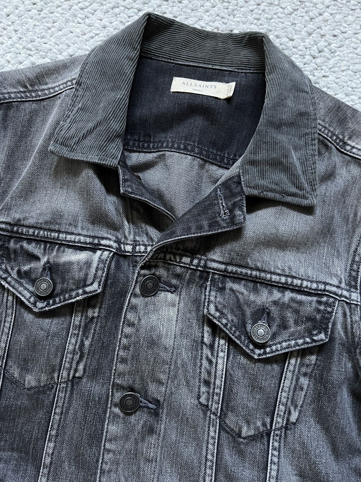 Allsaints AllSaints Grey Trucker Denim Jacket Size US S / EU 44-46 / 1 - 2 Thumbnail