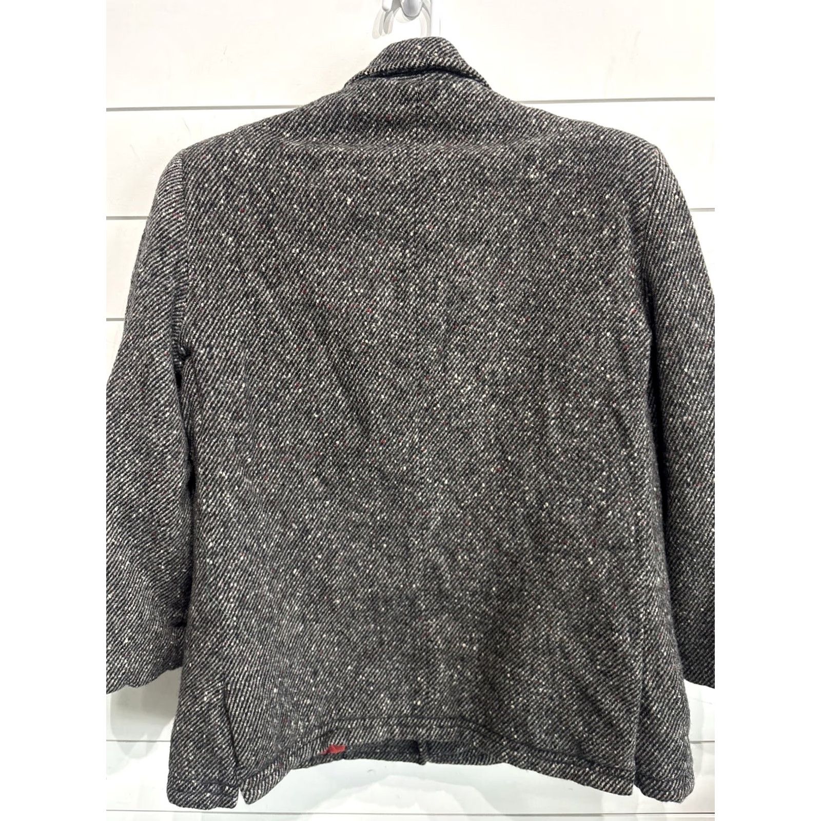 Vintage VINTAGE Merrill Woolen Mills Lined Peacoat Jacket Mens Large Gray Herringbone 1950s Wool USA MADE Size US L / EU 52-54 / 3 - 4 Thumbnail