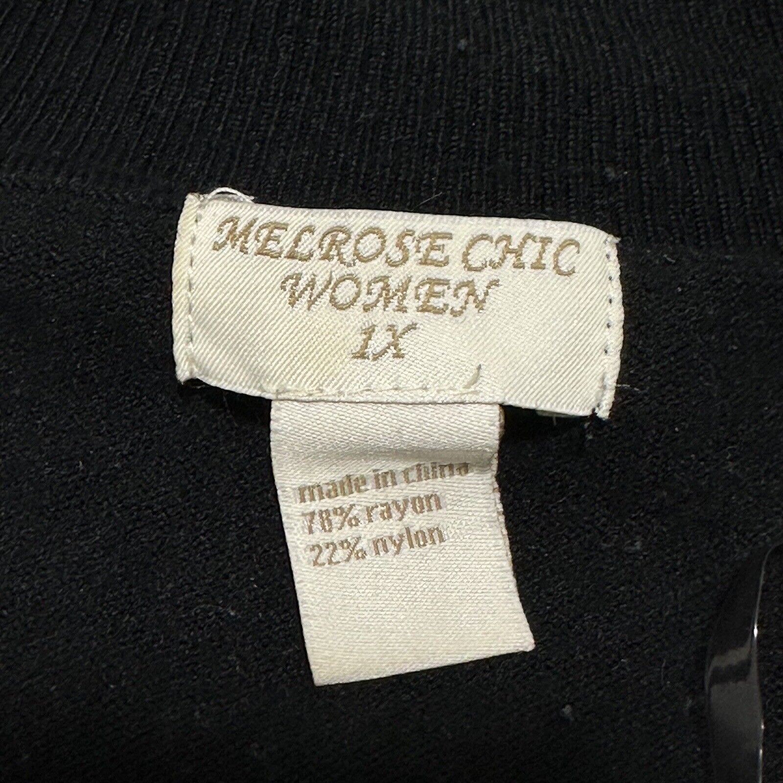 Other Melrose Chic 1X Open Front Cardigan Sweater Black Rayon Size XL / US 12-14 / IT 48-50 - 3 Thumbnail