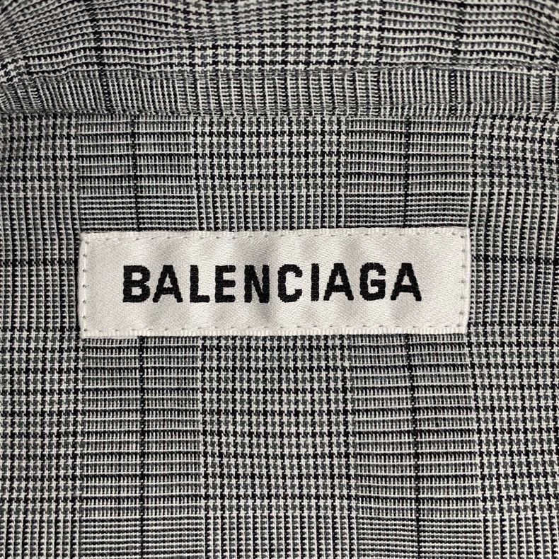 Balenciaga Balenciaga size 36 Grey plaid logo print lace up bow cotto Size XS / US 0-2 / IT 36-38 - 5 Thumbnail