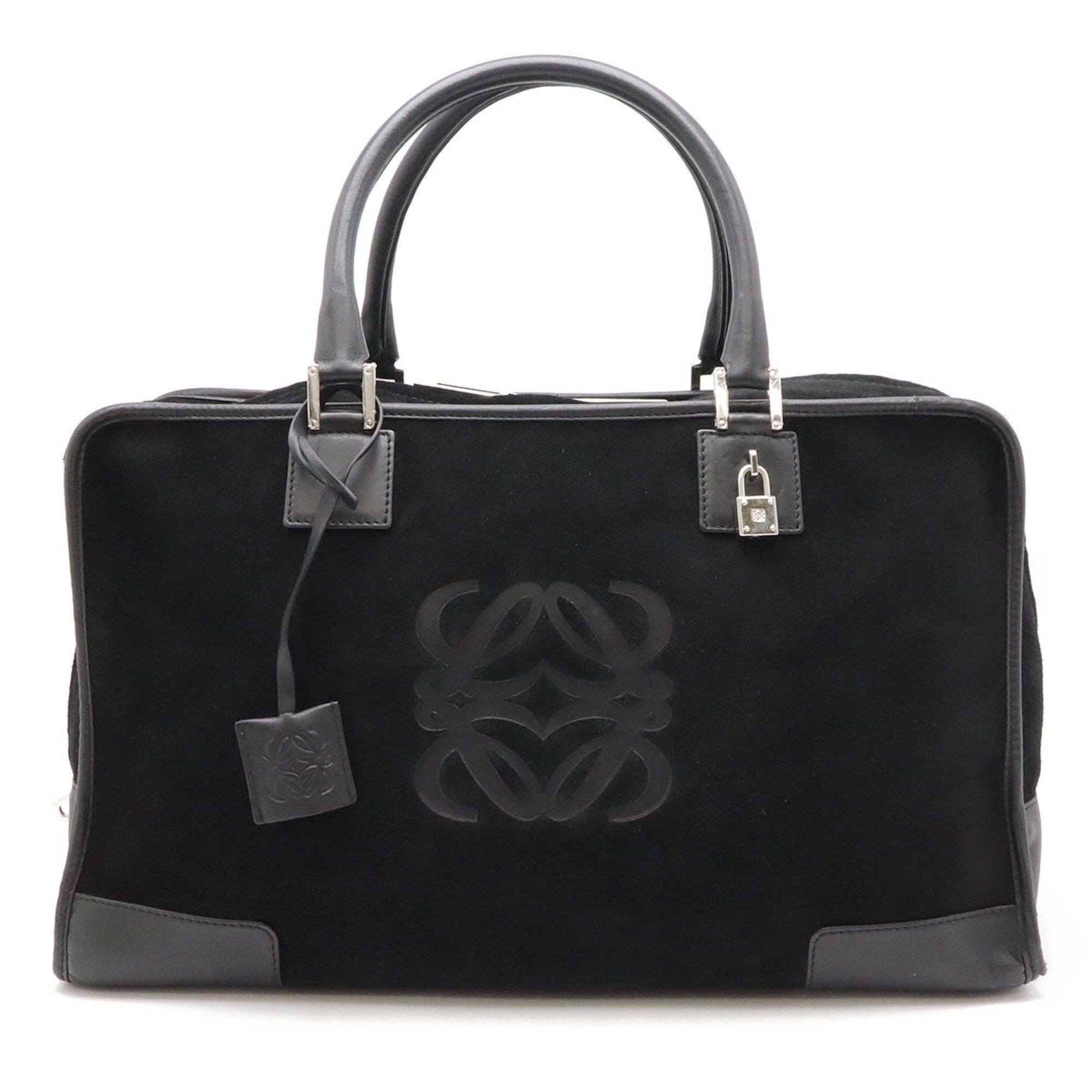 Loewe LOEWE Amazona 44 handbag Boston bag suede leather black Grailed