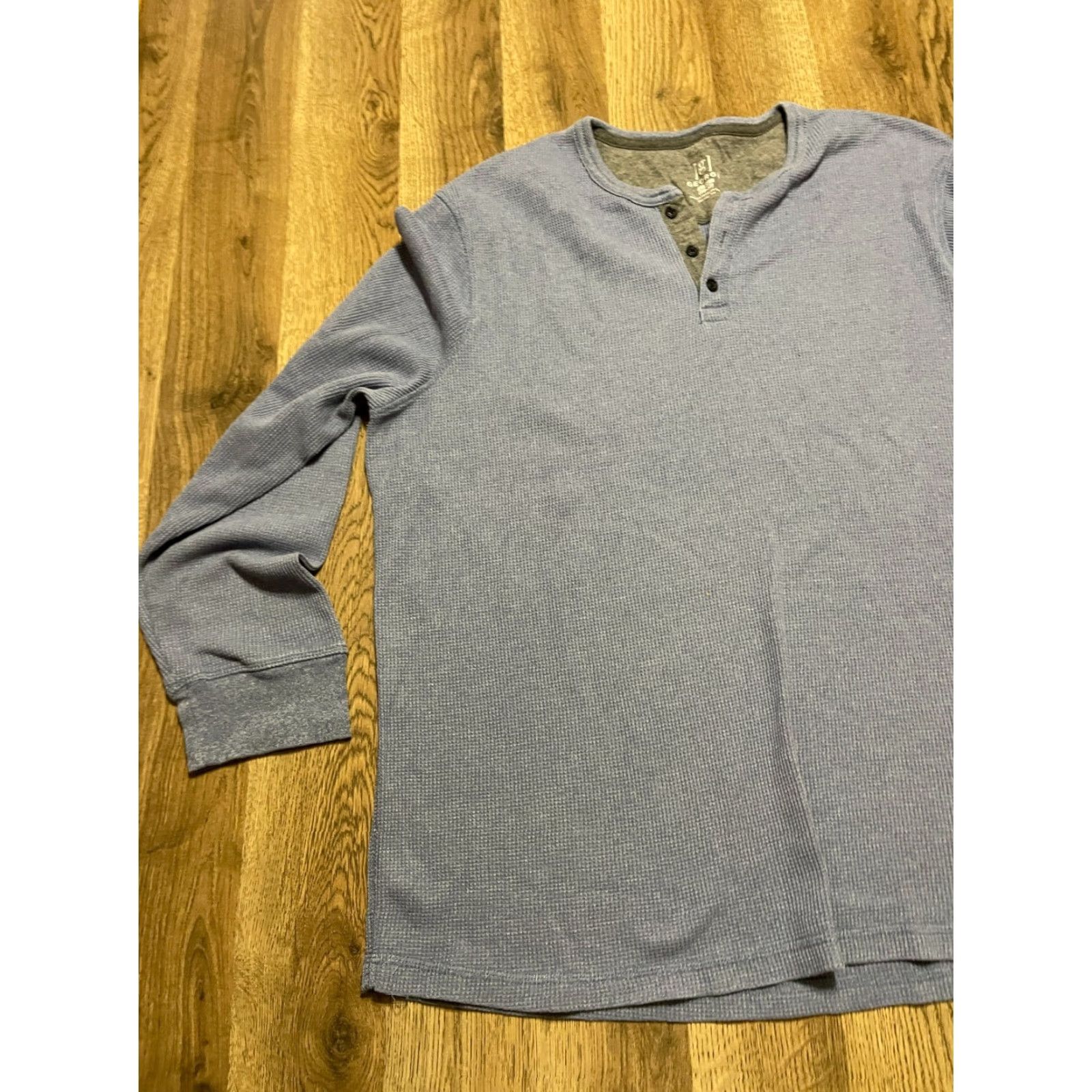 George George Men's 2XL Blue Long Sleeve Henley Shirt Size XXL / US 16-18 / IT 52-54 - 3 Thumbnail
