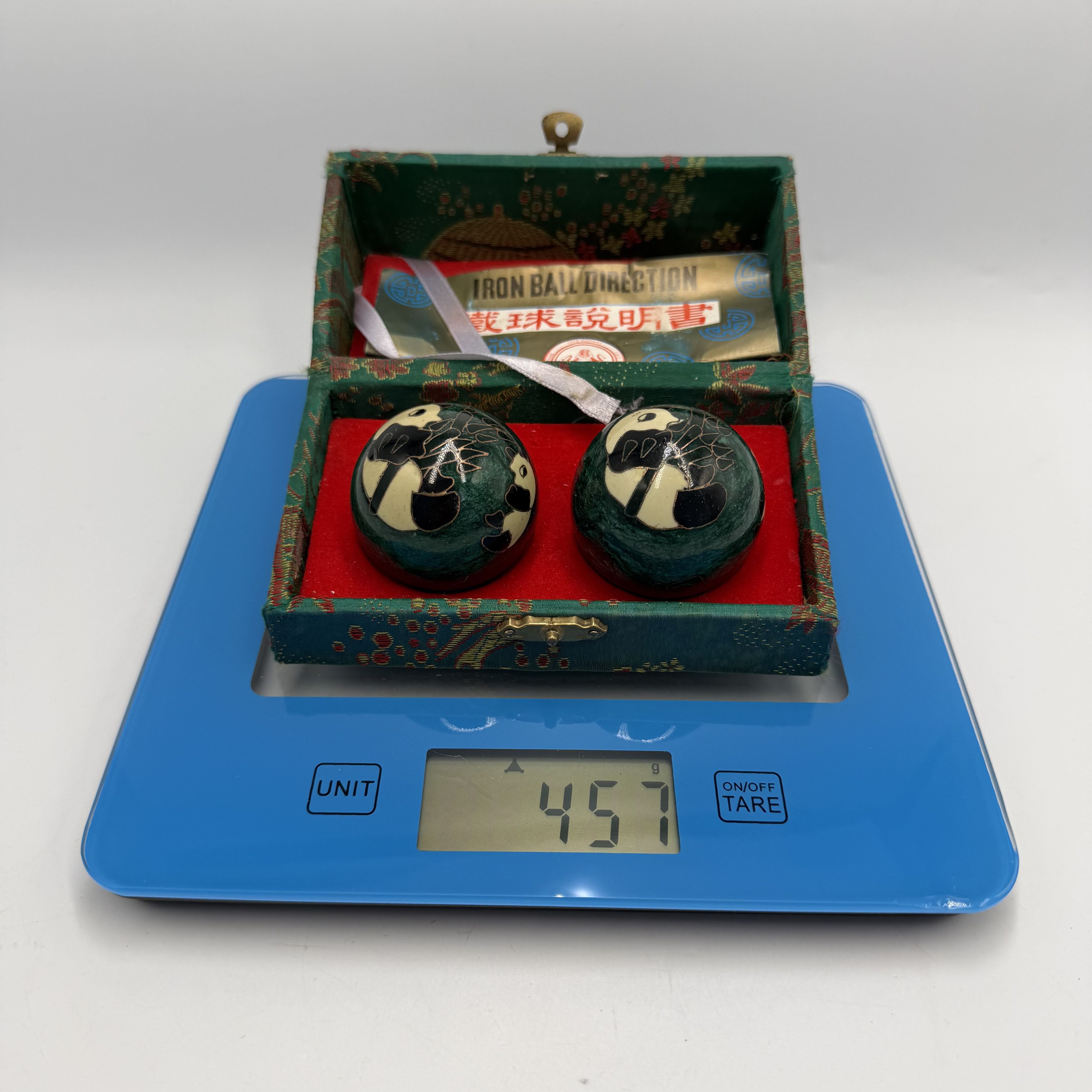 Vintage Vintage Chinese Baoding Balls Panda Bamboo Enamel Steel Set Size ONE SIZE - 2 Thumbnail