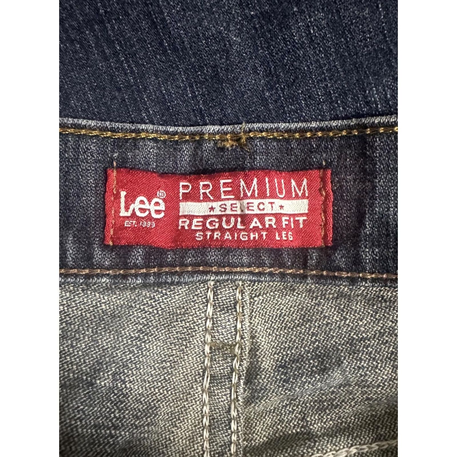 Lee Lee Premium Select Regular Fit Straight Leg Jeans Womens 32x28 Blue Denim Button Closure Pants Casual Everyday Mens? Women? Size 24" / US 00 / IT 34 - 3 Thumbnail