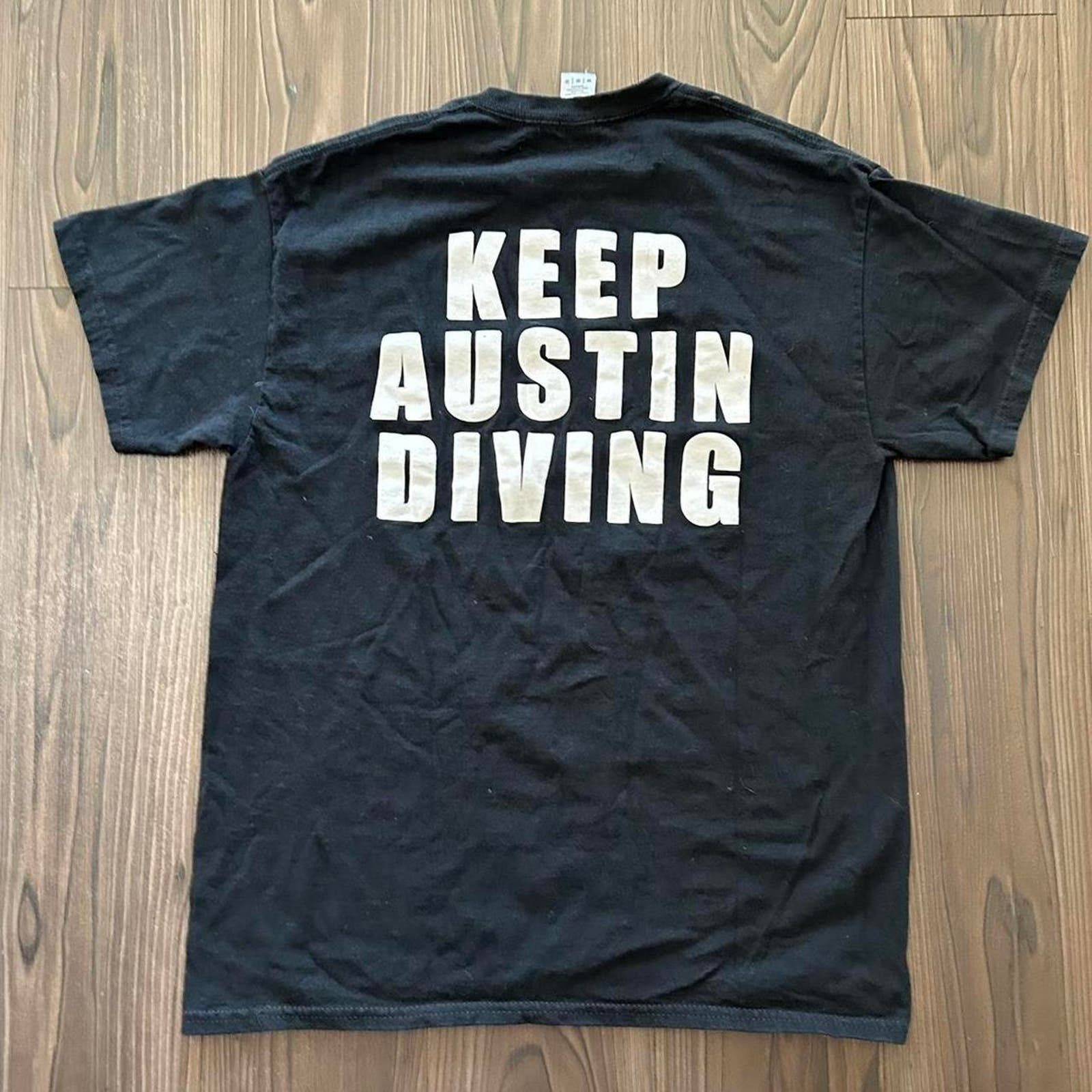 Vintage Keep Austin Diving Graphic Tee Size US M / EU 48-50 / 2 - 1 Thumbnail