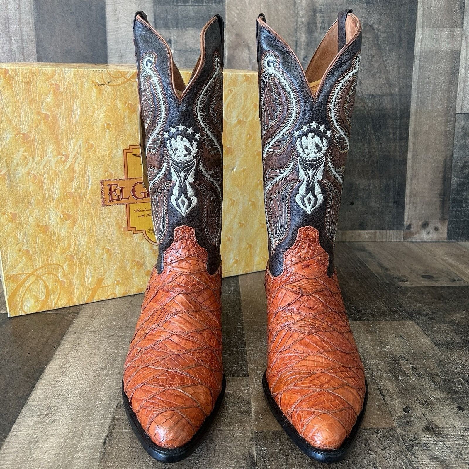 Vintage El General Caiman Western Cowboy Boots Mens 11 Size US 11 / EU 44 - 3 Thumbnail