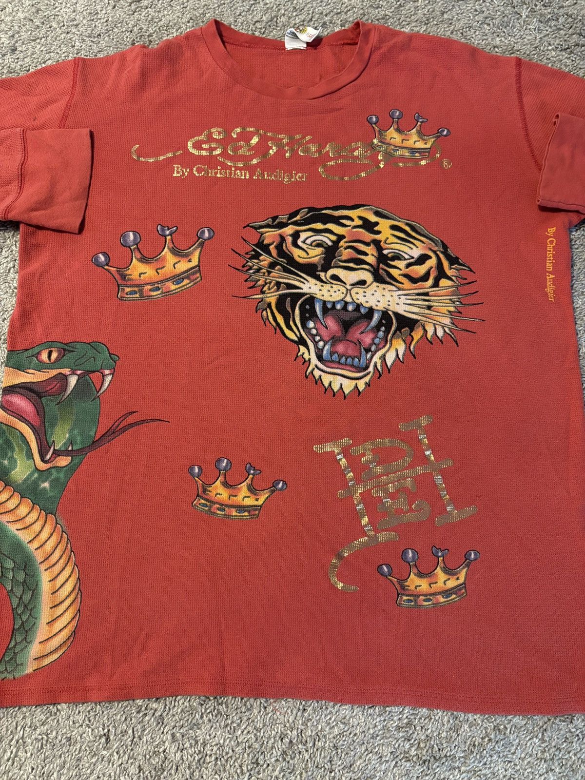 Ed Hardy Vintage Burgundy Ed Hardy Long Sleeve Thermal Size US XL / EU 56 / 4 - 2 Thumbnail