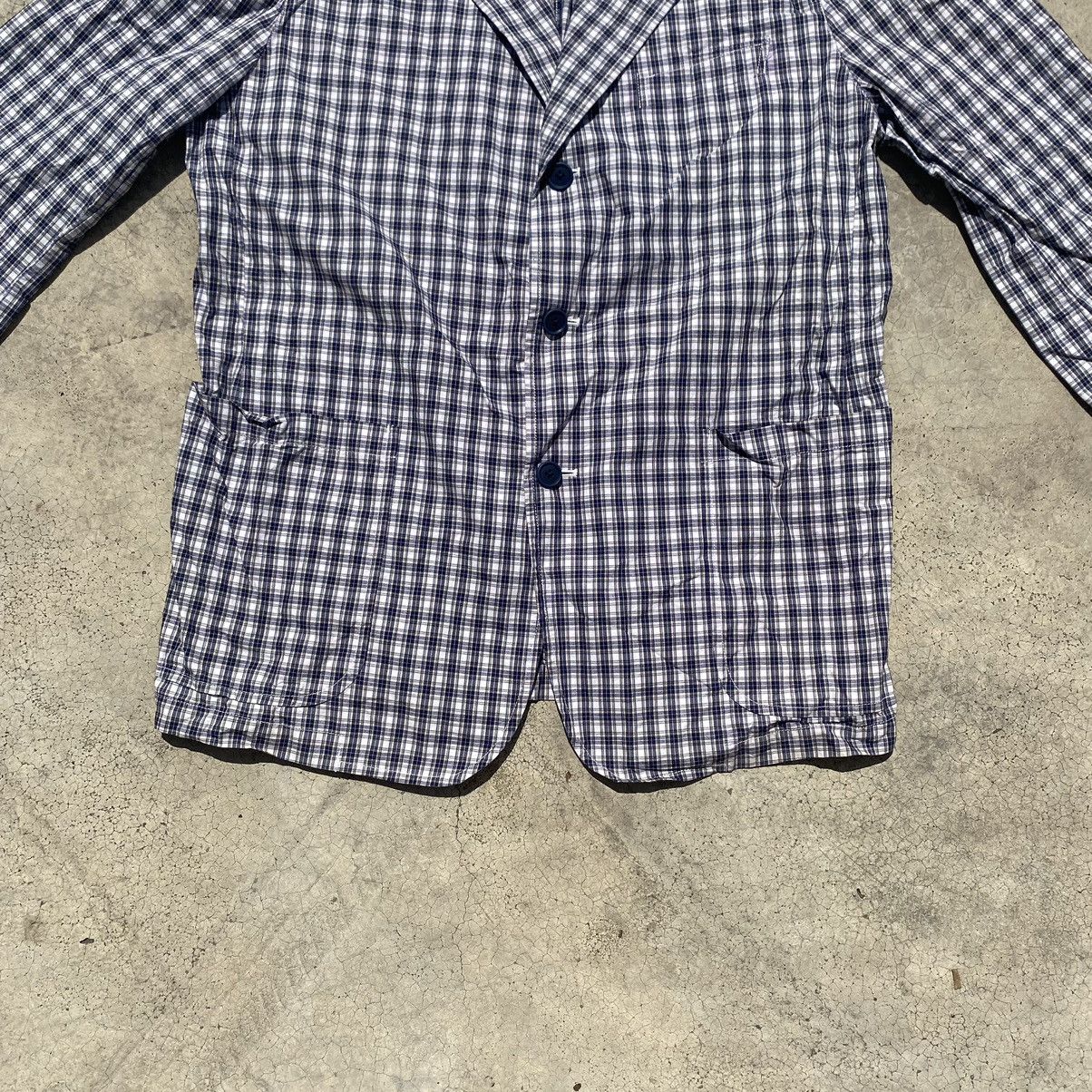 Designer × Japanese Brand × Karl Helmut Karl Helmut Navy Gingham Check Blazer – Size L Size US L / EU 52-54 / 3 - 7 Thumbnail