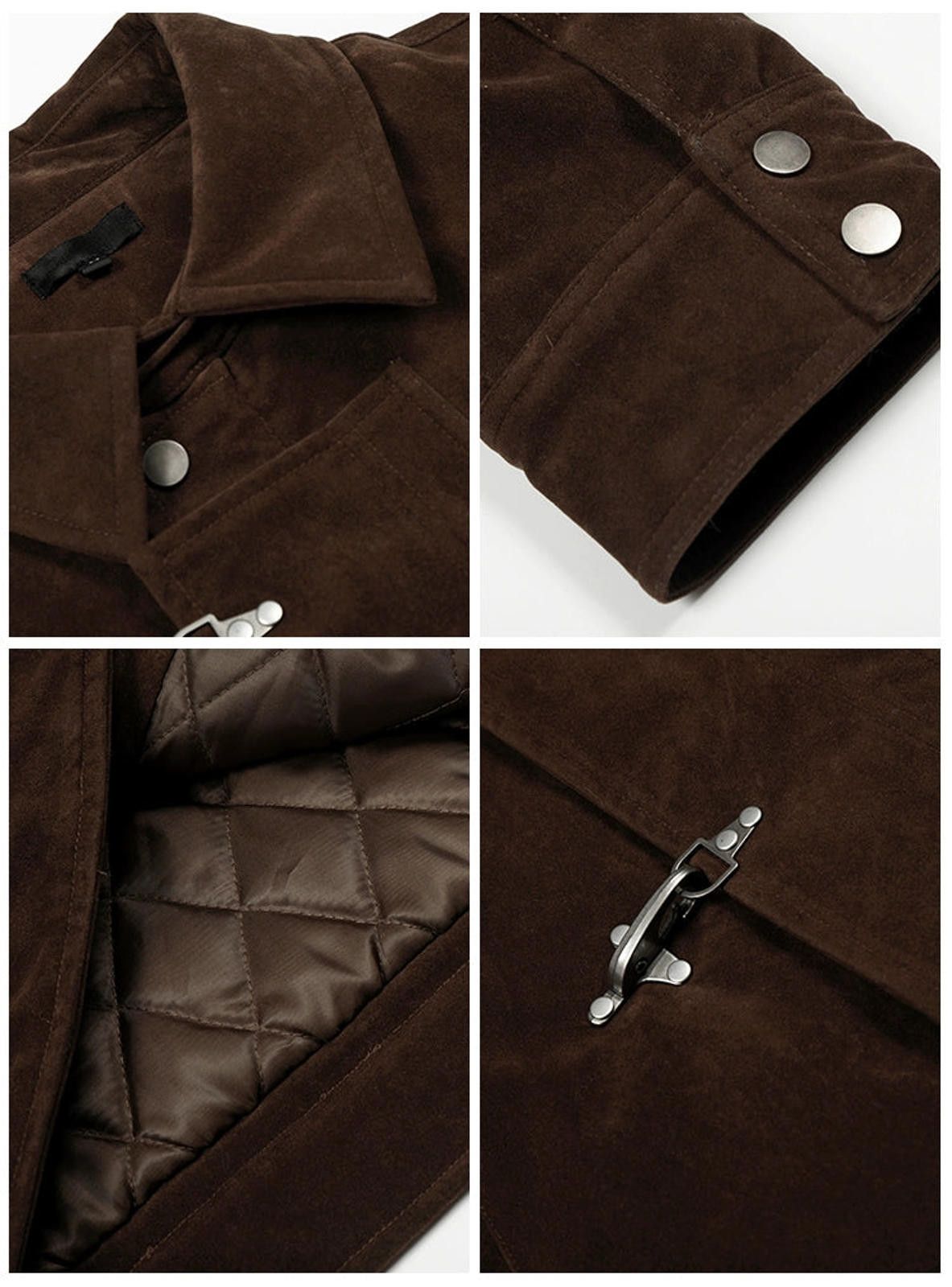 Vintage Fireman Clasp Brown Suede Jacket Size US M / EU 48-50 / 2 - 7 Thumbnail