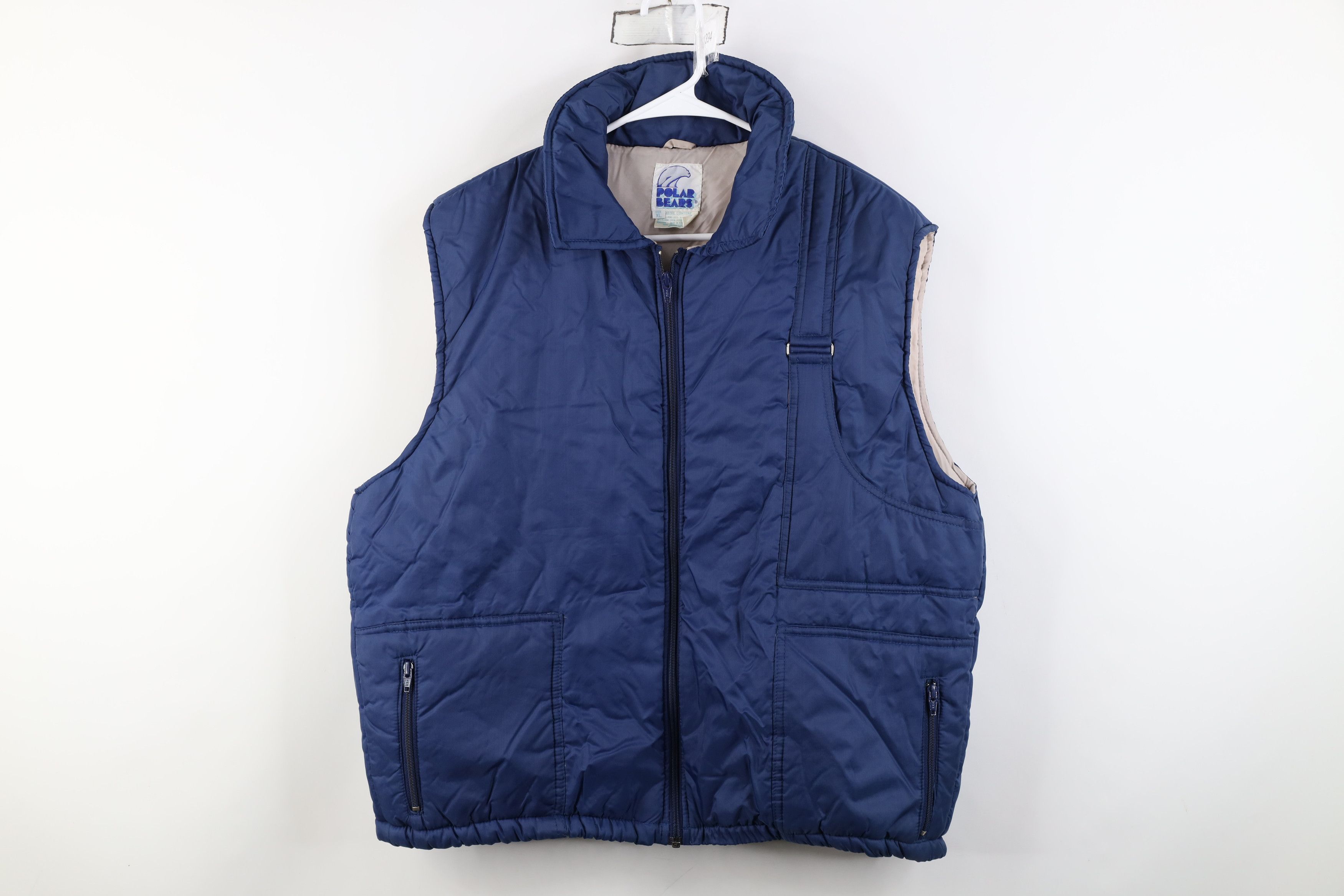 Vintage Vintage 70s Streetwear Full Zip Puffer Vest Jacket Blue Size US XL / EU 56 / 4 - 1 Thumbnail