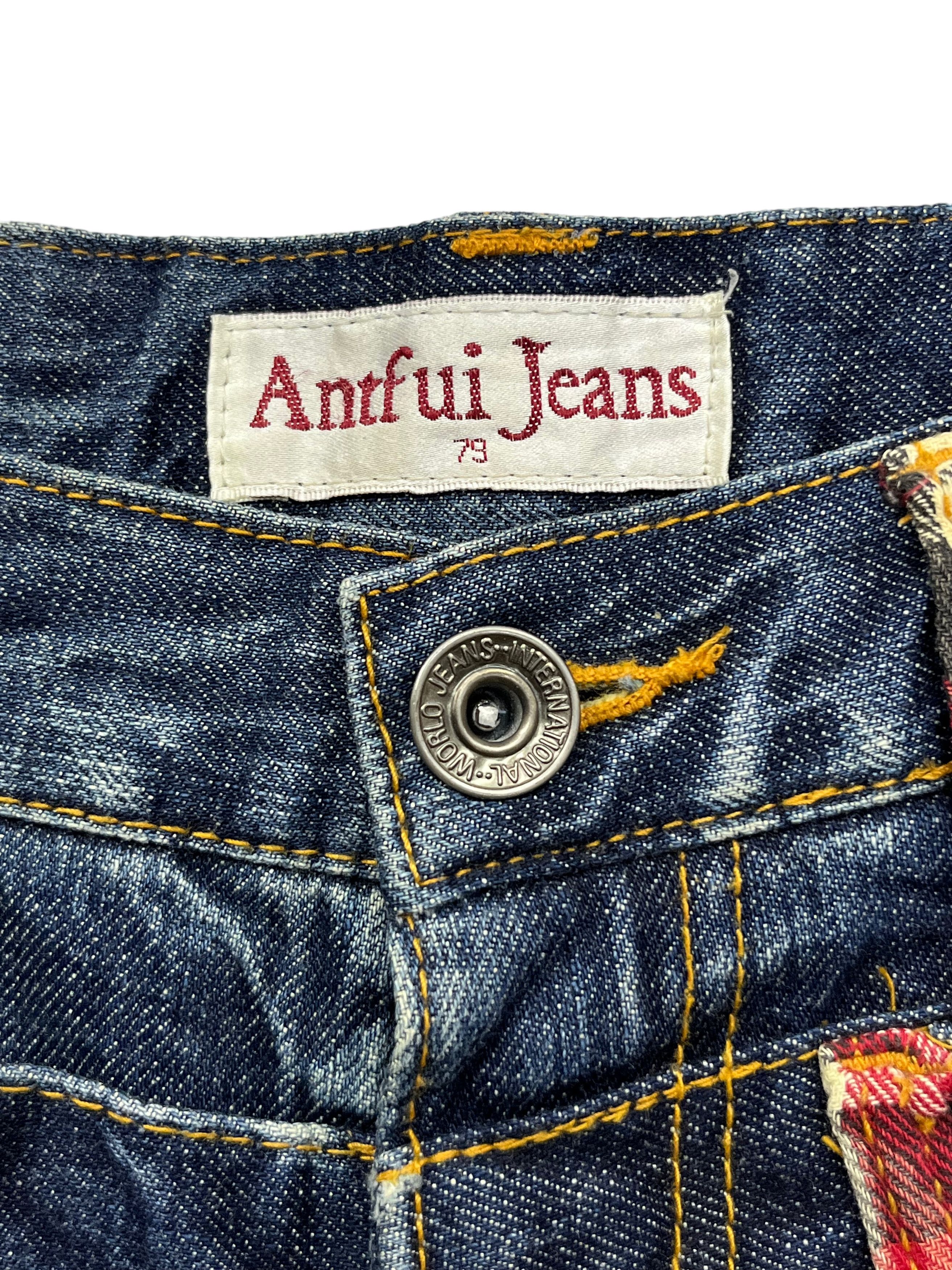 Vintage 🔥ANTFUI Punk Double Waist Claw Mark Whisker Denim Size US 30 / EU 46 - 9 Thumbnail