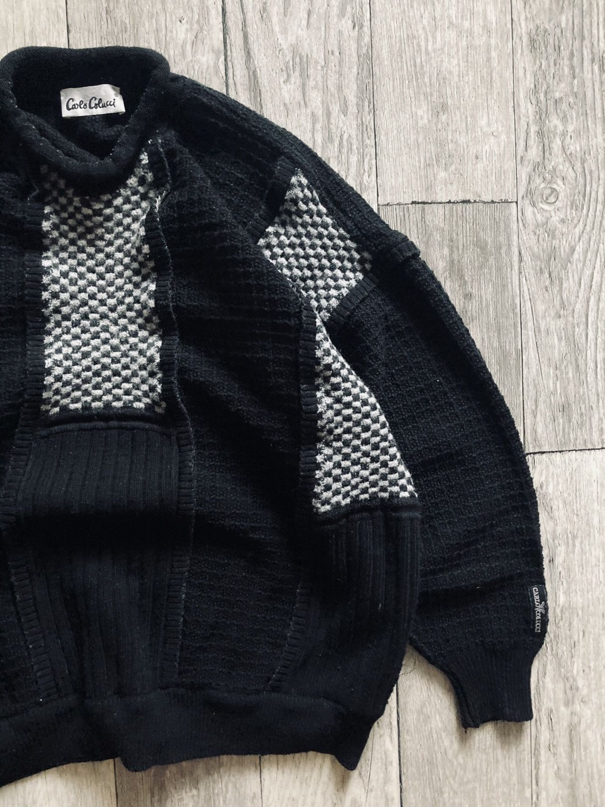 Carlo Colucci × Vintage Vintage 90’s carlo colucci knitted block sweater drip Y2k Size US XL / EU 56 / 4 - 7 Thumbnail