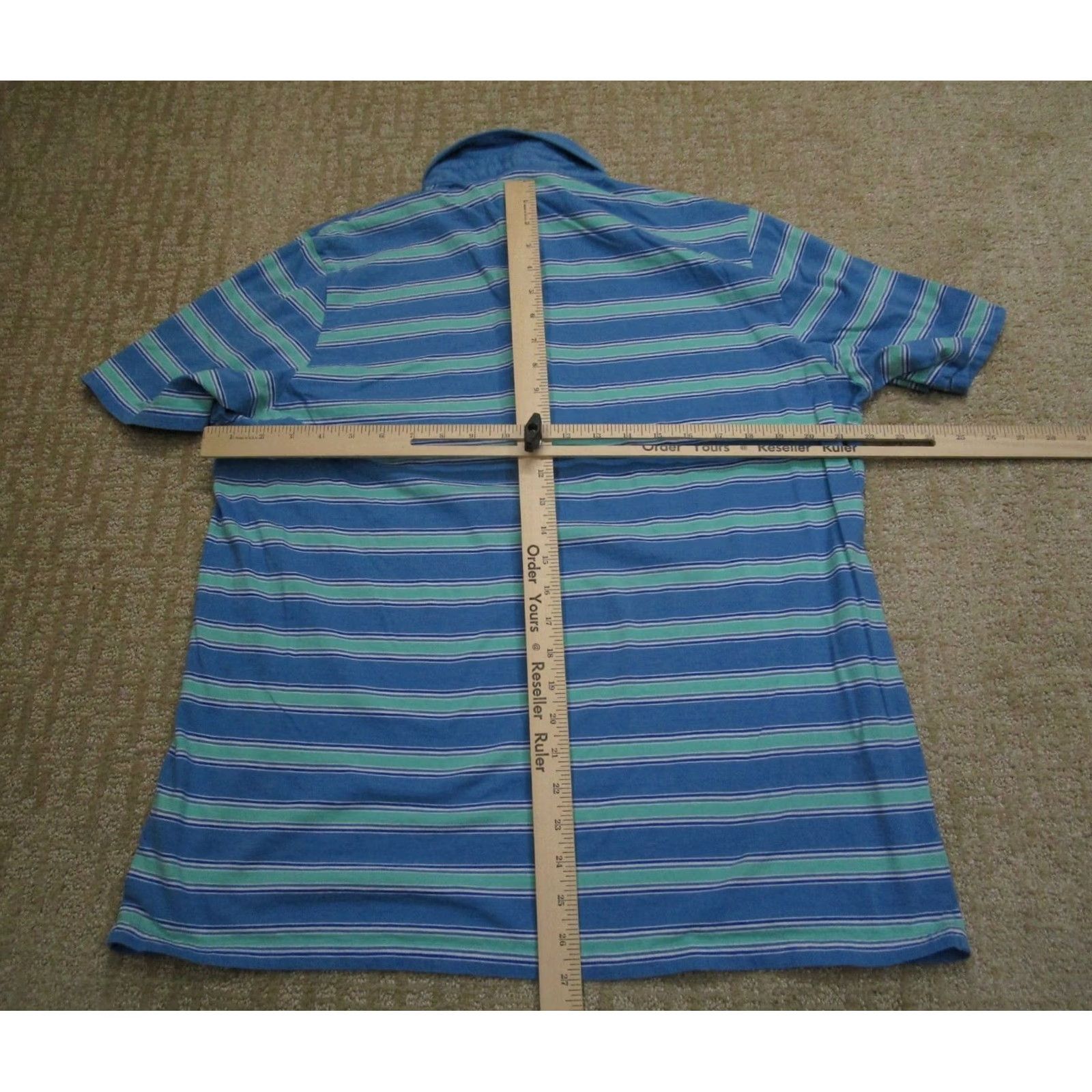 Vintage Criquet Polo Shirt Men XL Blue Striped Short Sleeve Cotton Polo Size US XL / EU 56 / 4 - 4 Thumbnail