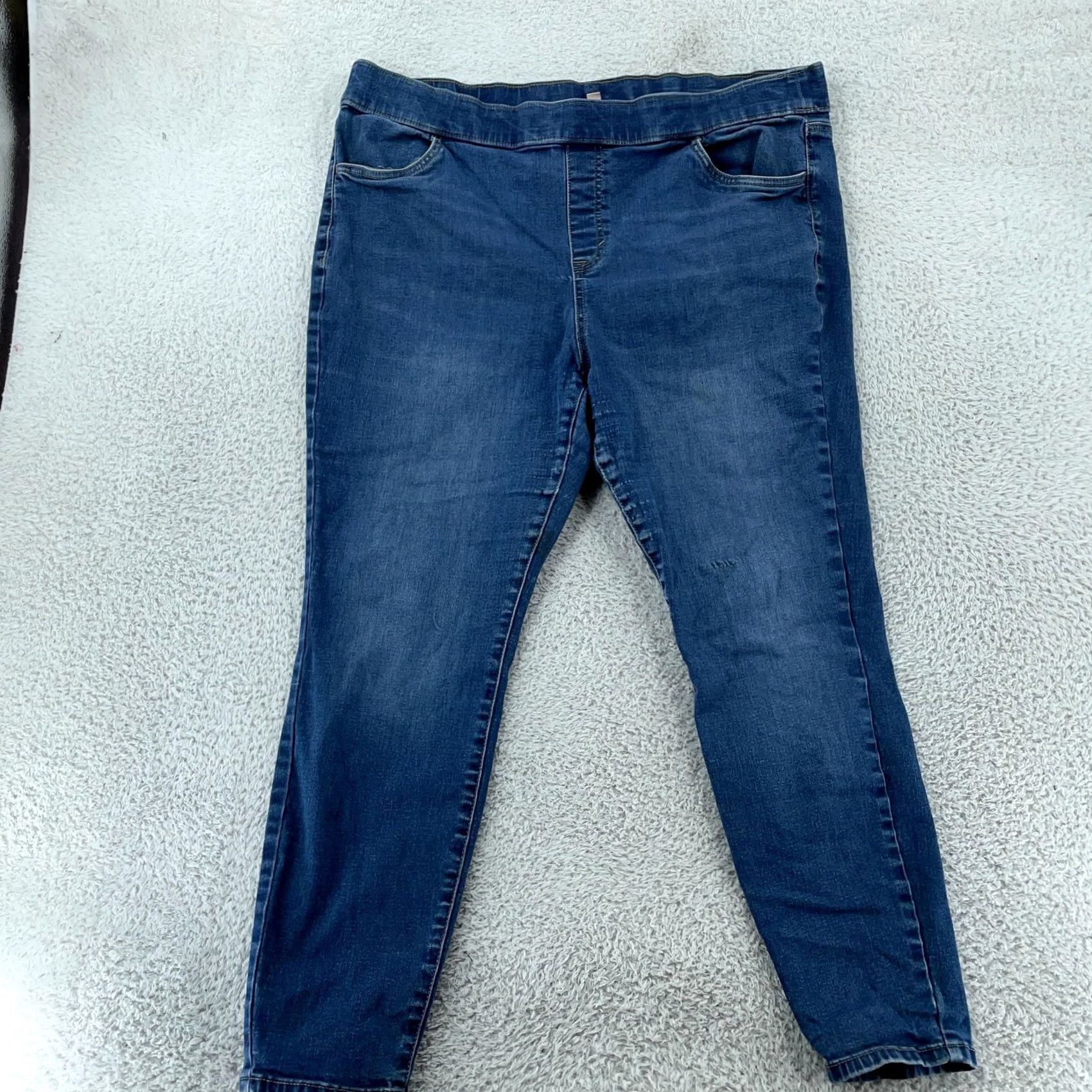 Denime EVRI Stretch Denim Jeggings Womens 18W Fits 40x27 Pull-On Skinny Plus Size Jeans Leggings Black Blue Solid 90s Casual Womens Size 36" / US 14 / IT 50 - 2 Thumbnail