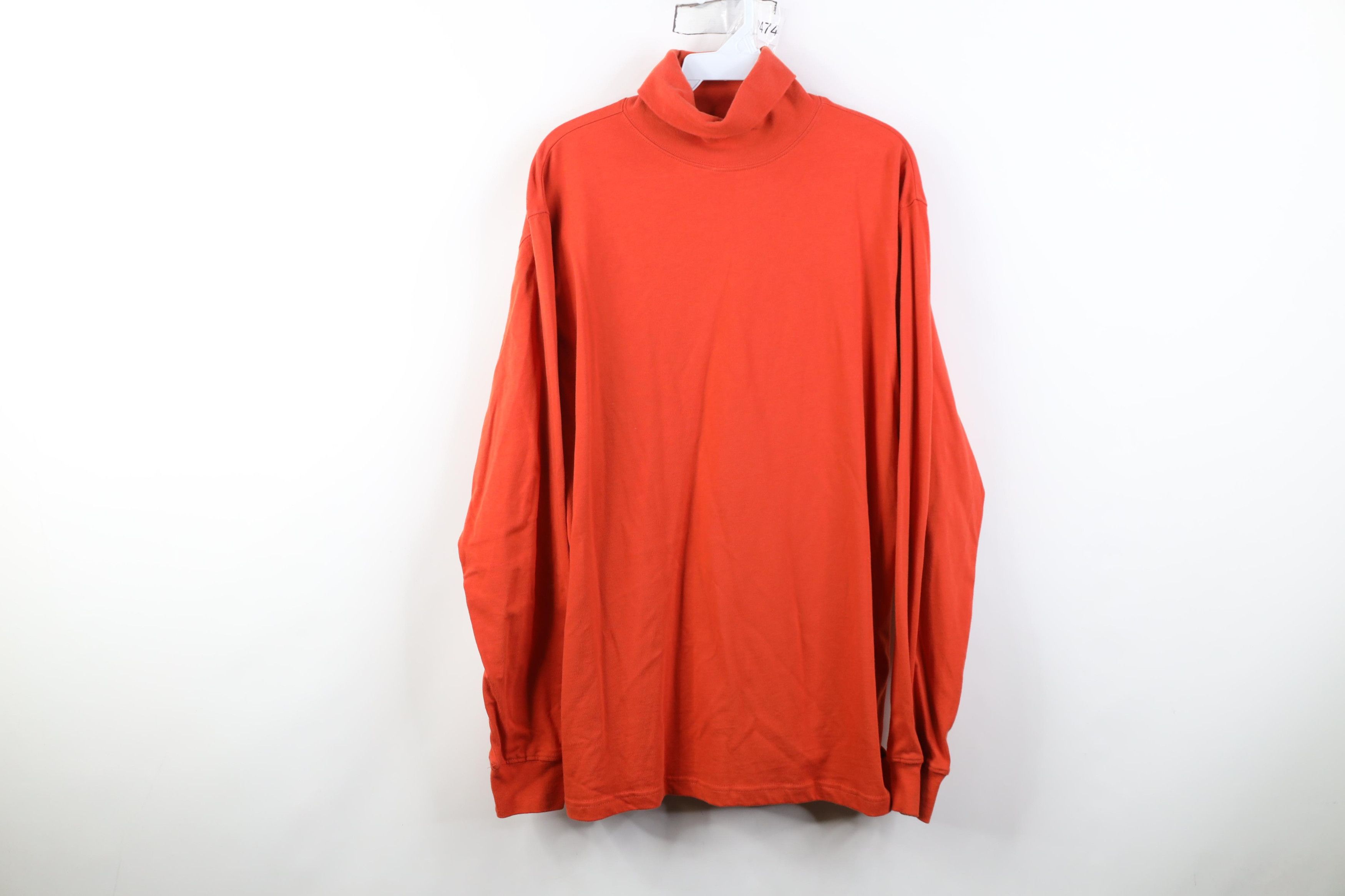 Vintage Vintage 90s Streetwear Cotton Knit Turtleneck T-Shirt Orange Size US L / EU 52-54 / 3 - 1 Thumbnail